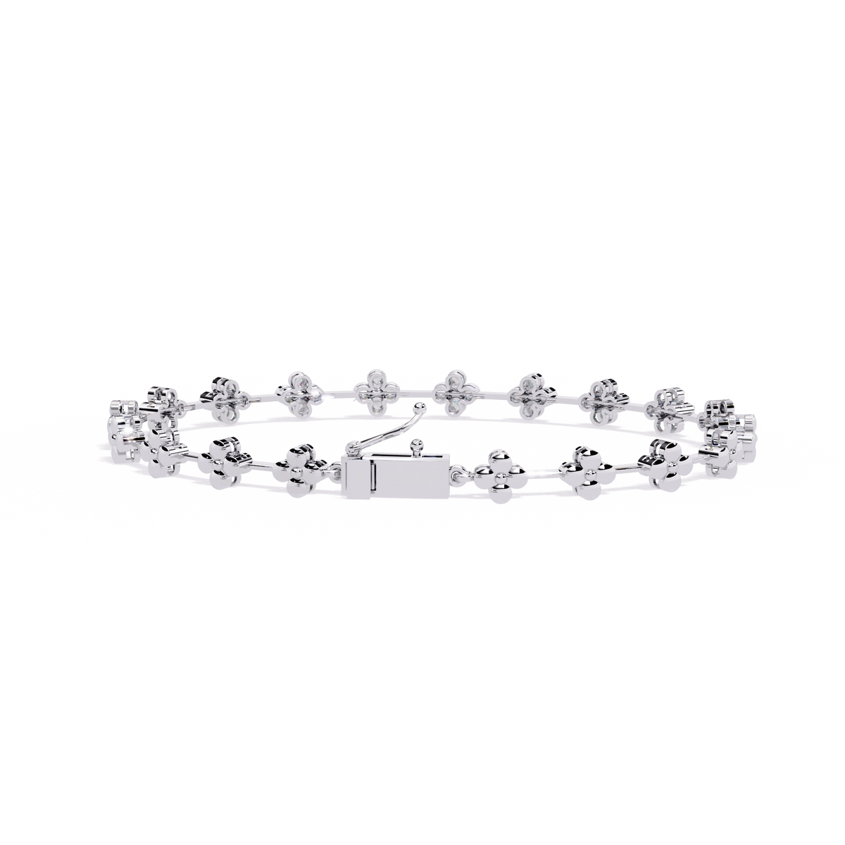Floral Diamond Link Bracelet