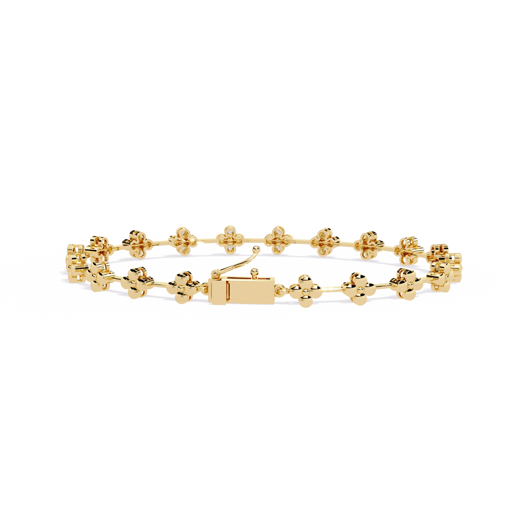 Floral Diamond Link Bracelet