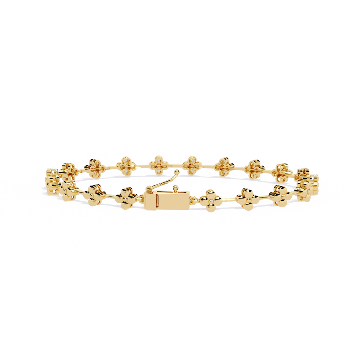 Floral Diamond Link Bracelet