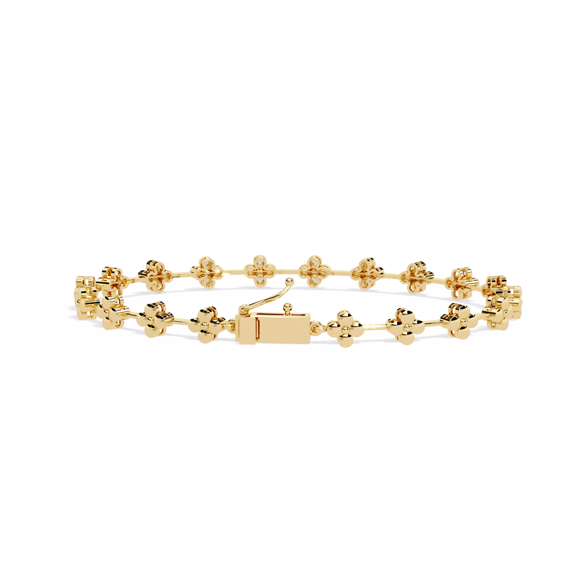 Floral Diamond Link Bracelet