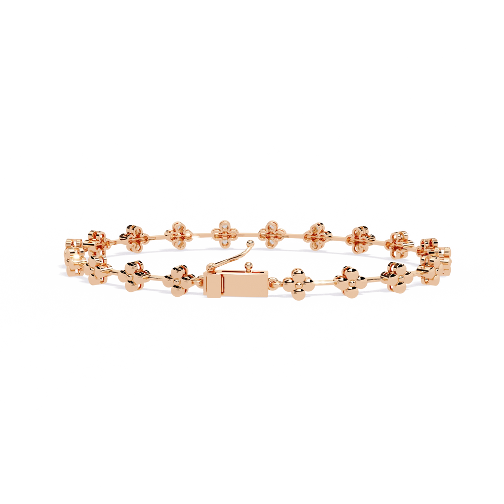 Floral Diamond Link Bracelet