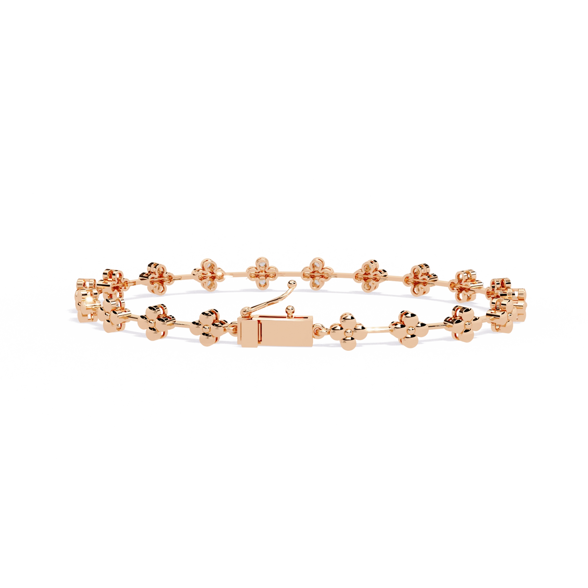 Floral Diamond Link Bracelet
