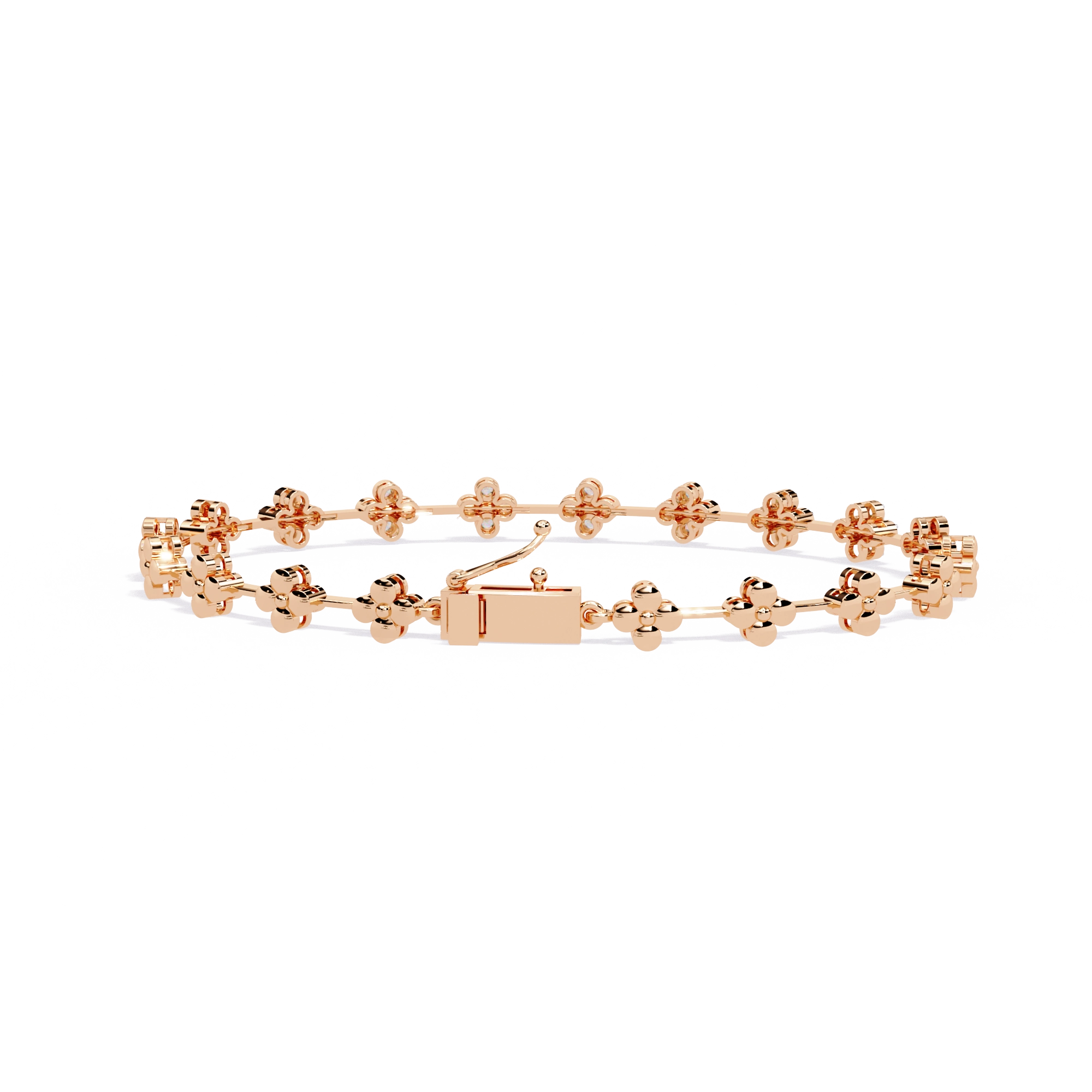 Floral Diamond Link Bracelet