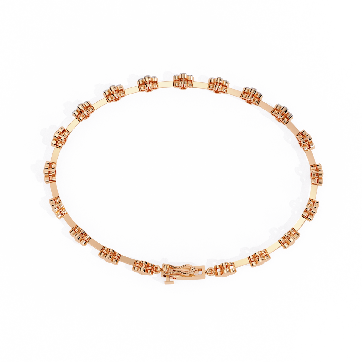 Floral Diamond Link Bracelet