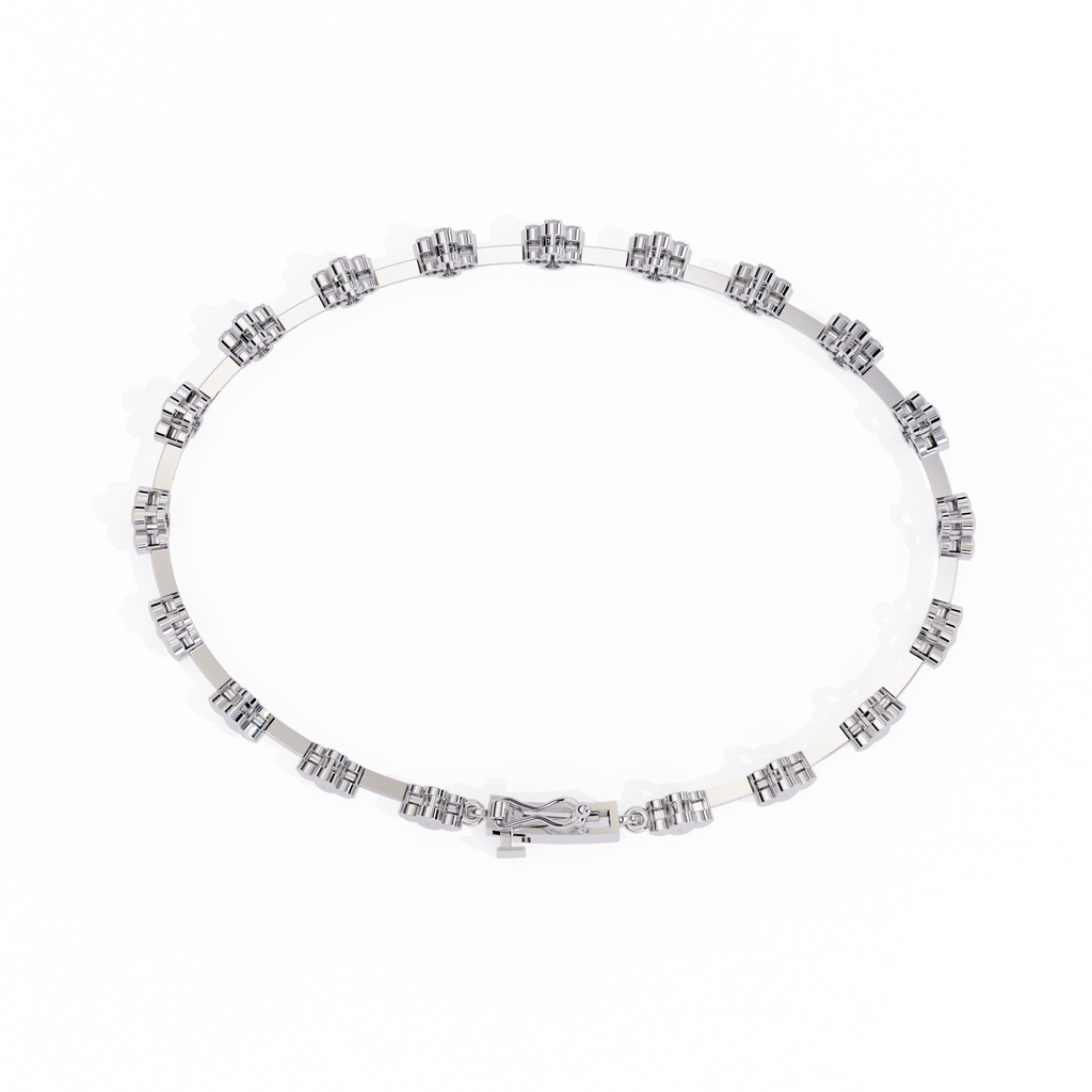 Floral Diamond Link Bracelet
