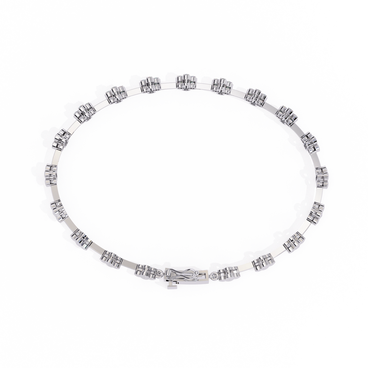 Floral Diamond Link Bracelet