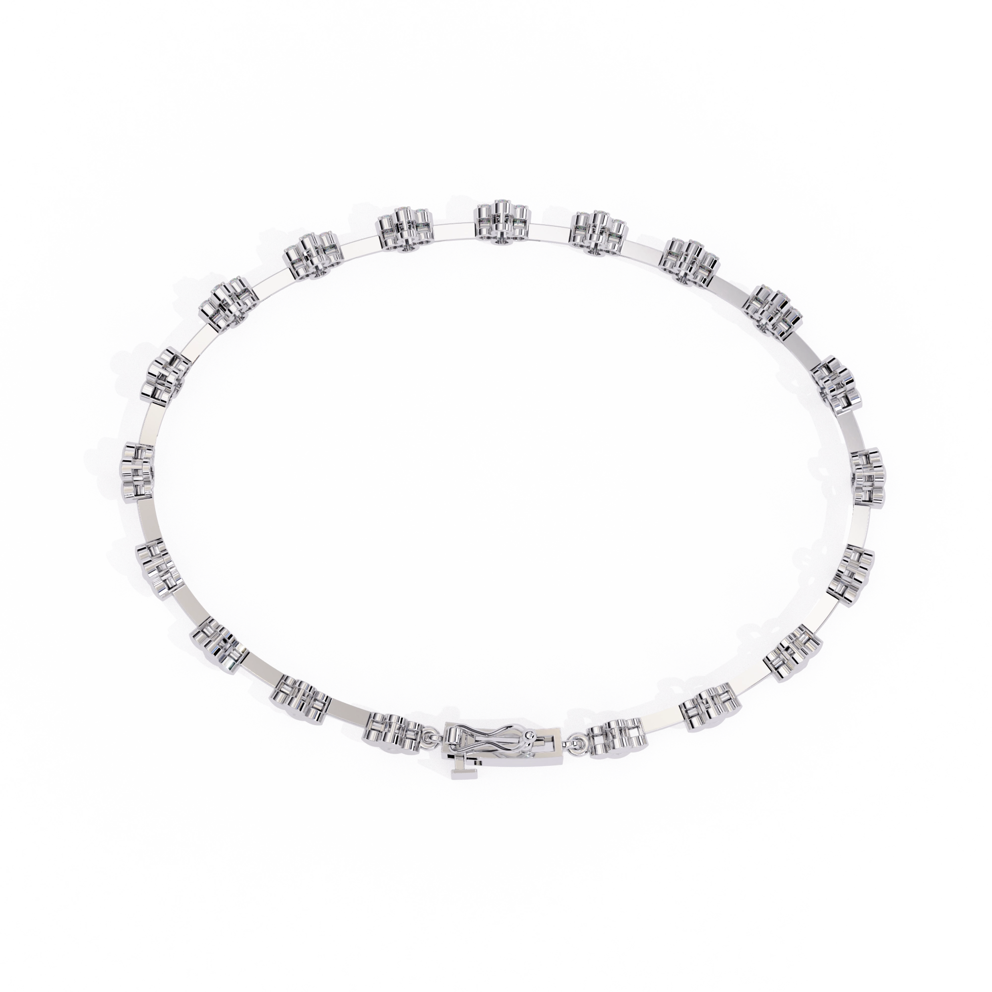 Floral Diamond Link Bracelet