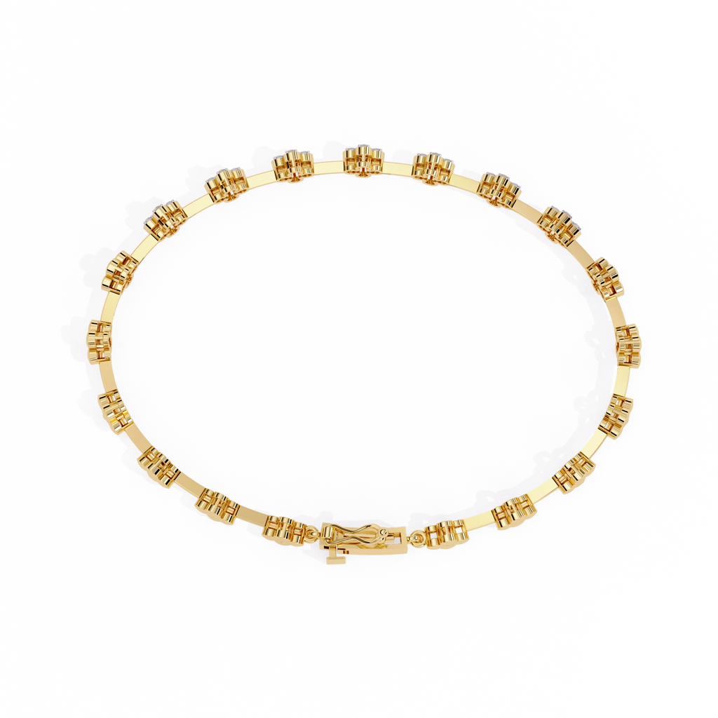 Floral Diamond Link Bracelet