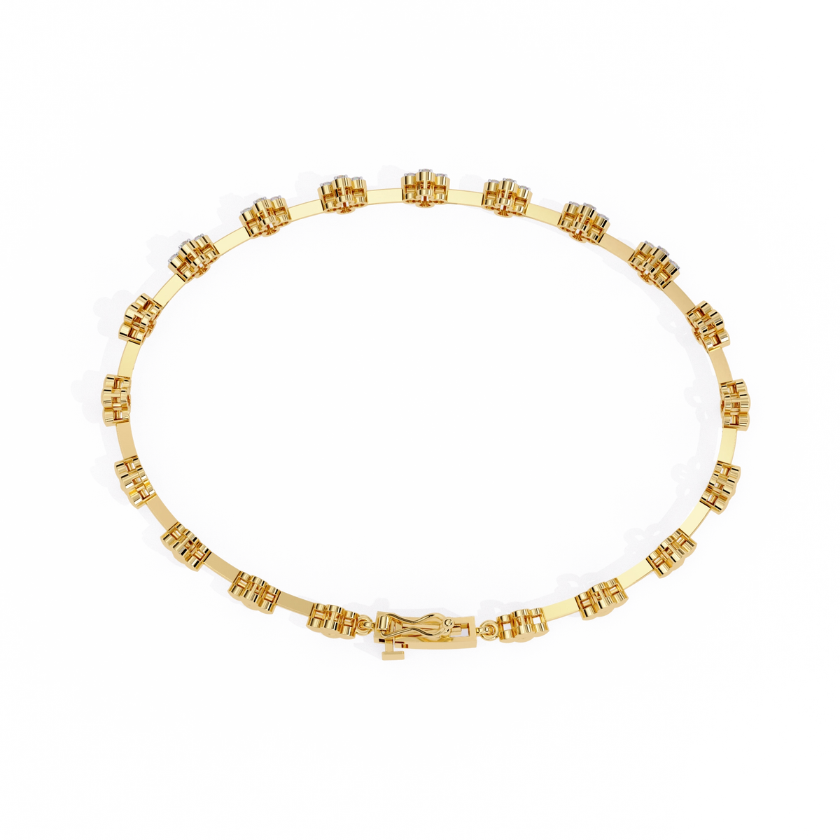 Floral Diamond Link Bracelet