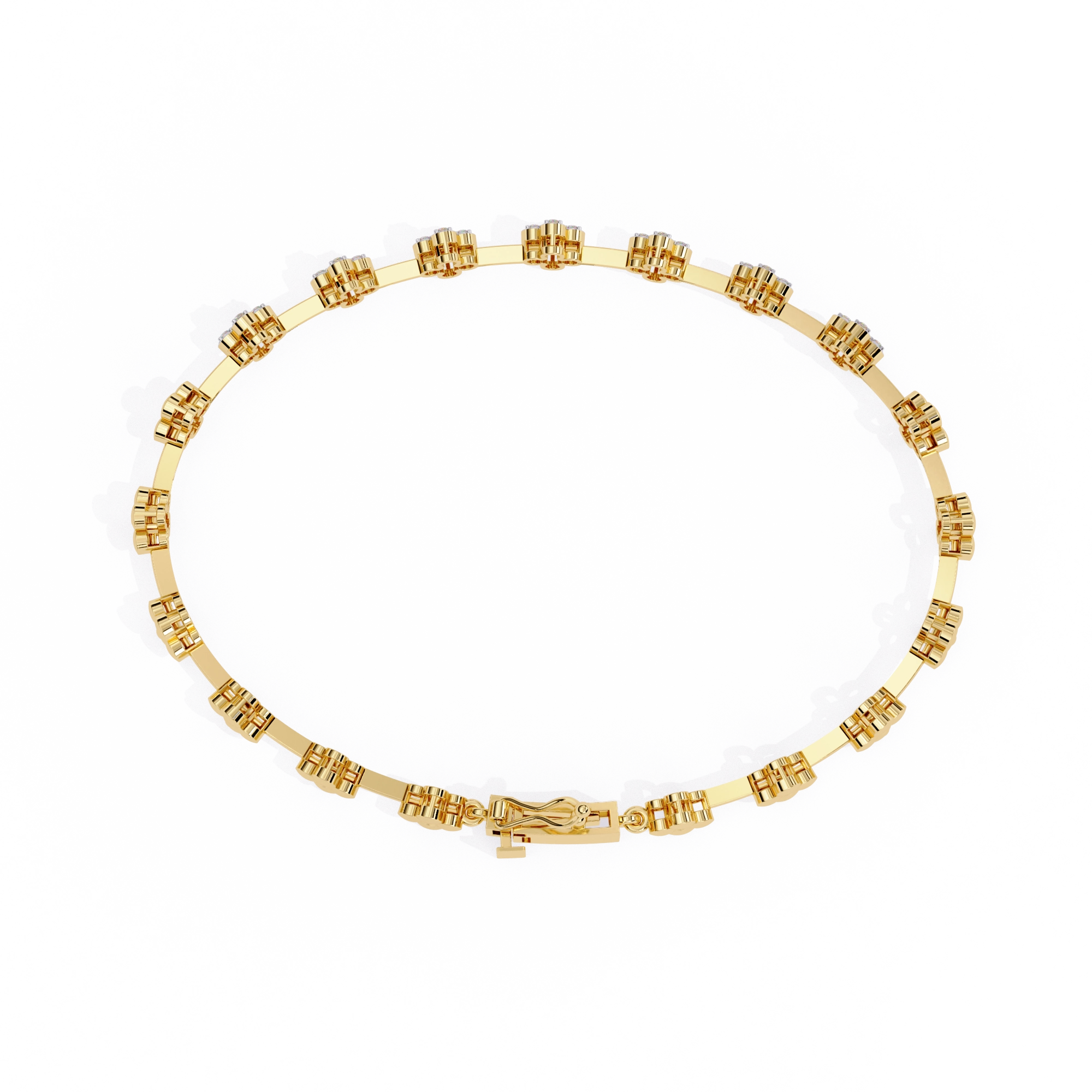 Floral Diamond Link Bracelet