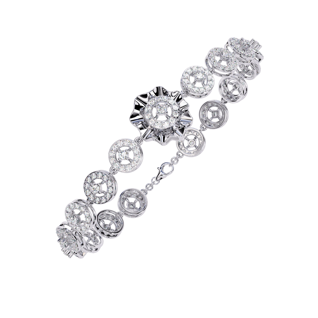 Floral Diamond Charm Bracelet