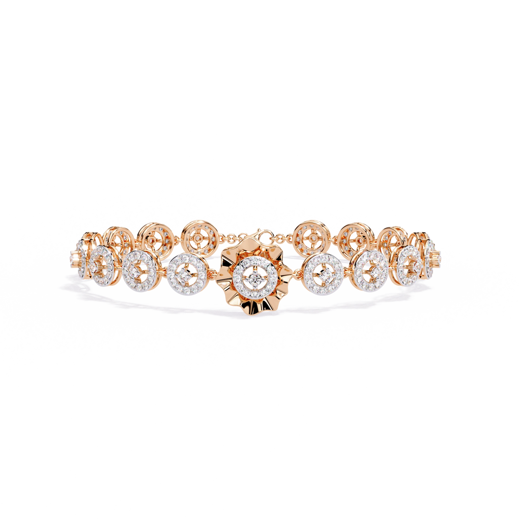 Floral Diamond Charm Bracelet
