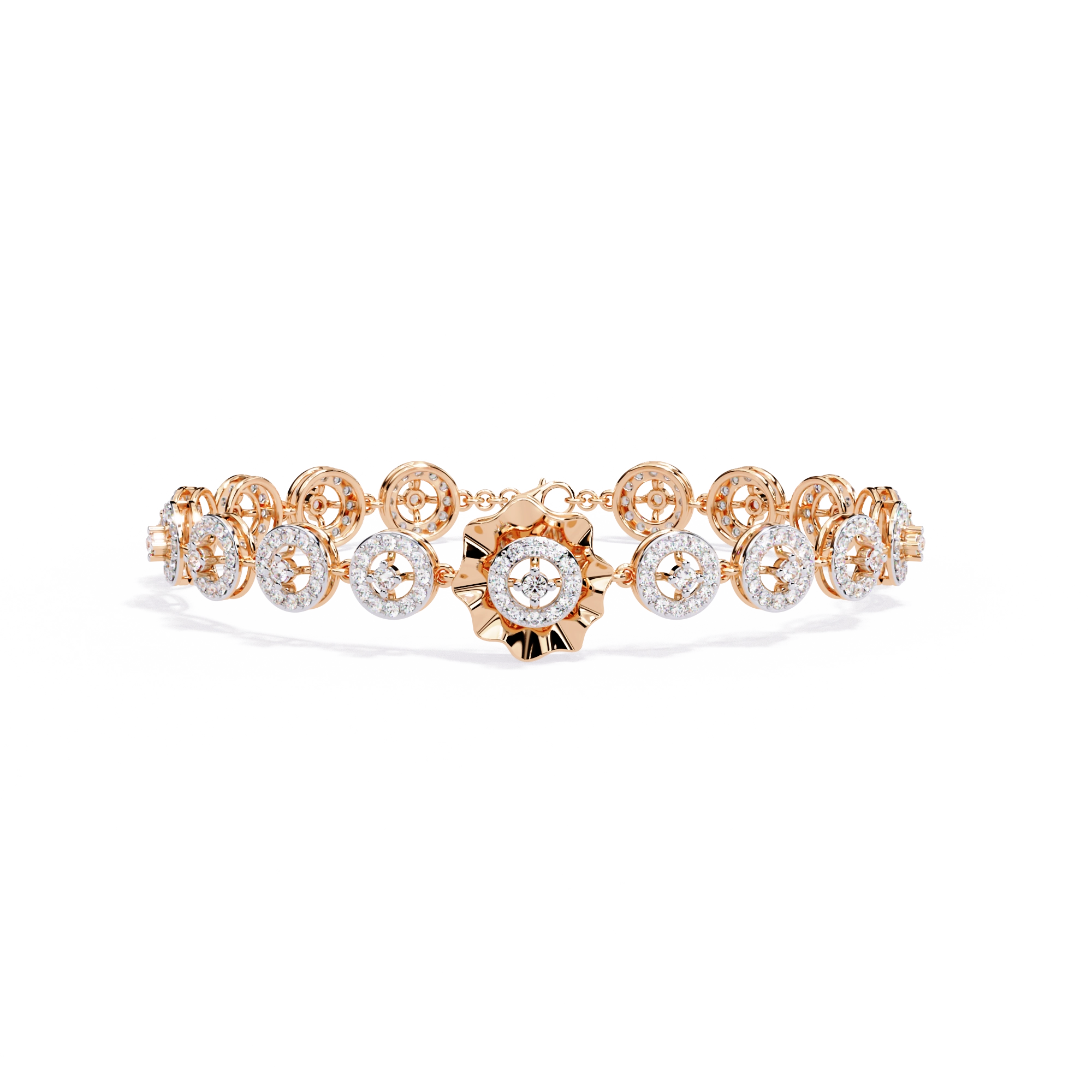 Floral Diamond Charm Bracelet
