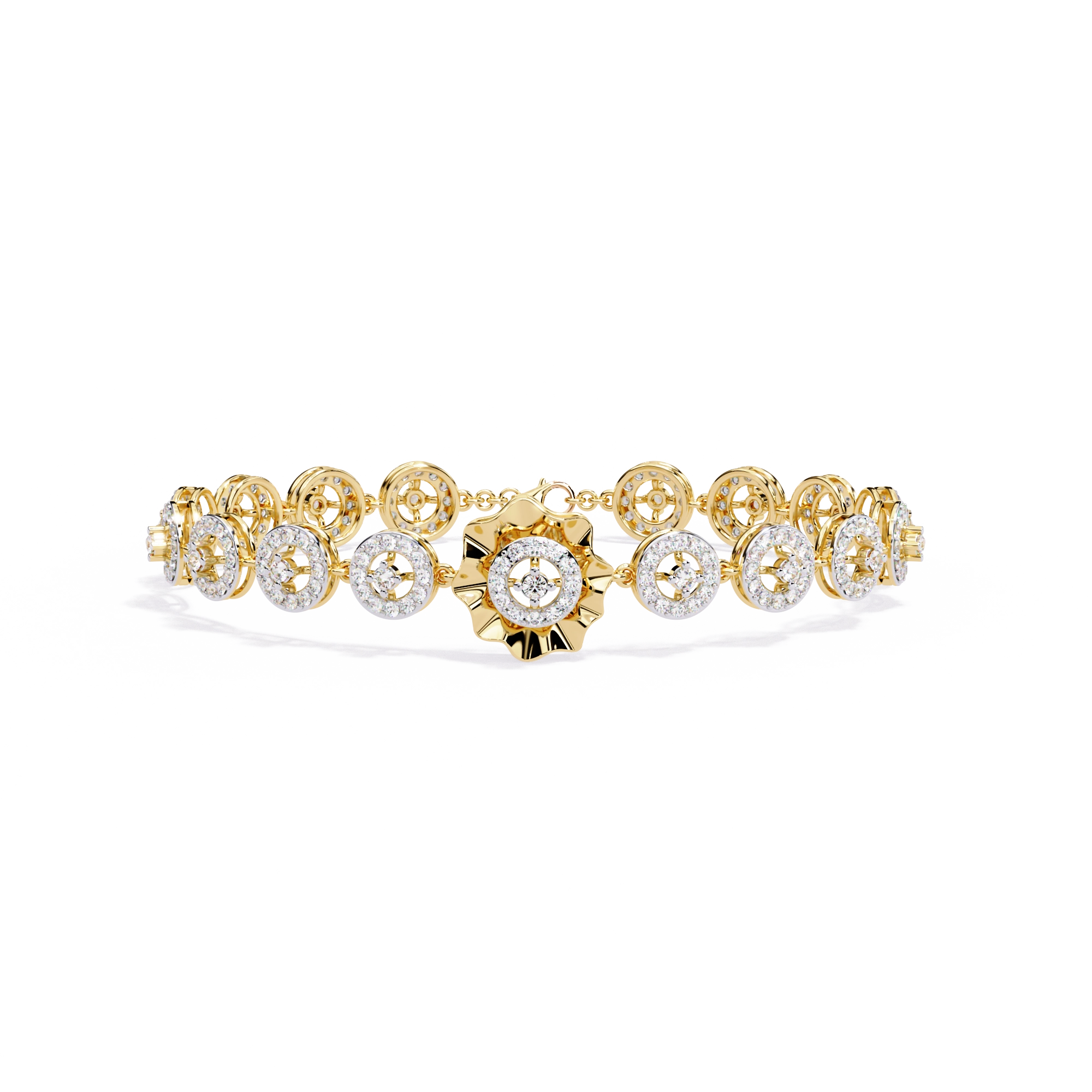 Floral Diamond Charm Bracelet