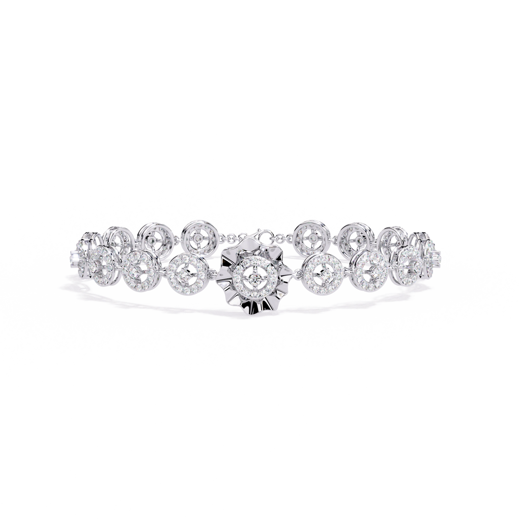 Floral Diamond Charm Bracelet