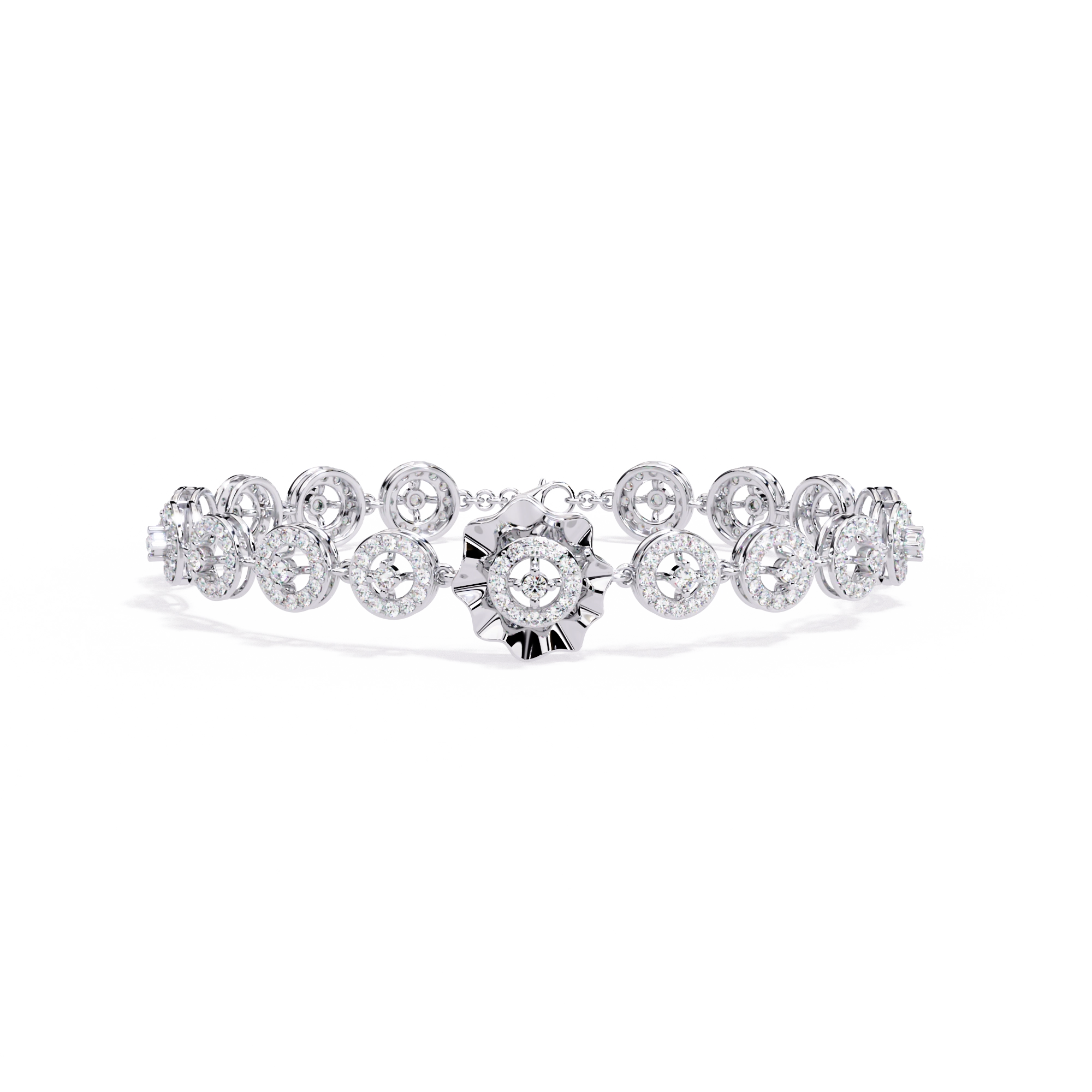 Floral Diamond Charm Bracelet