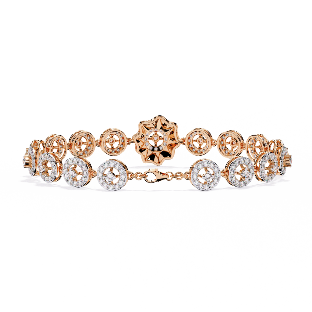 Floral Diamond Charm Bracelet