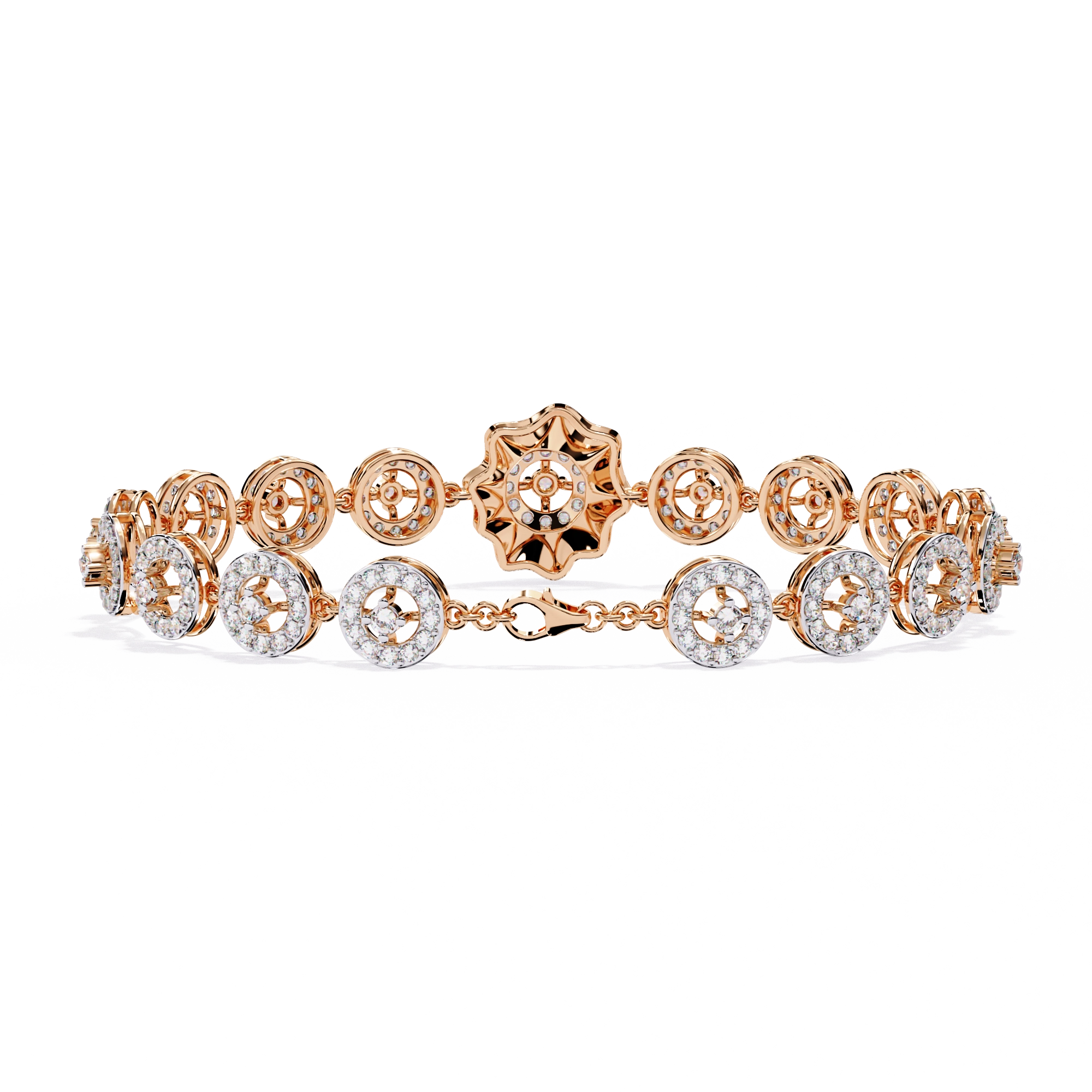 Floral Diamond Charm Bracelet