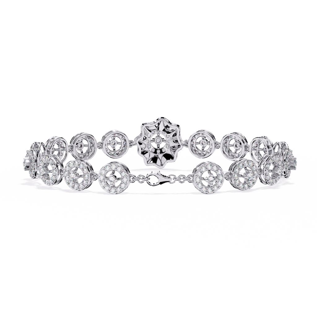 Floral Diamond Charm Bracelet
