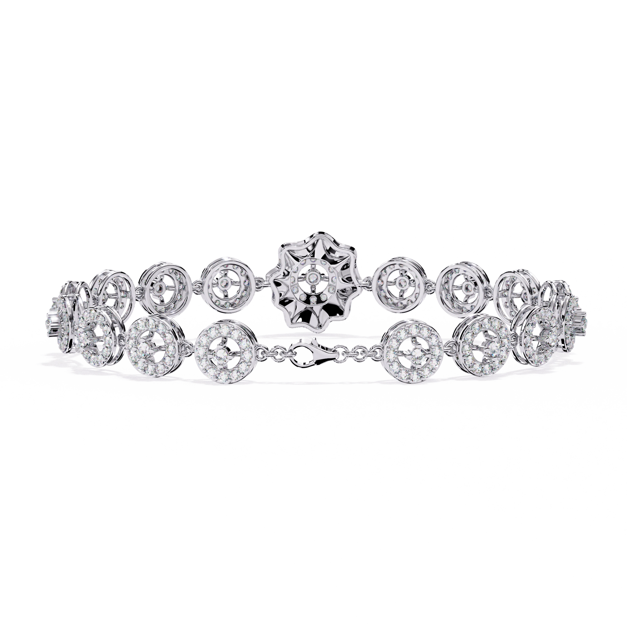 Floral Diamond Charm Bracelet