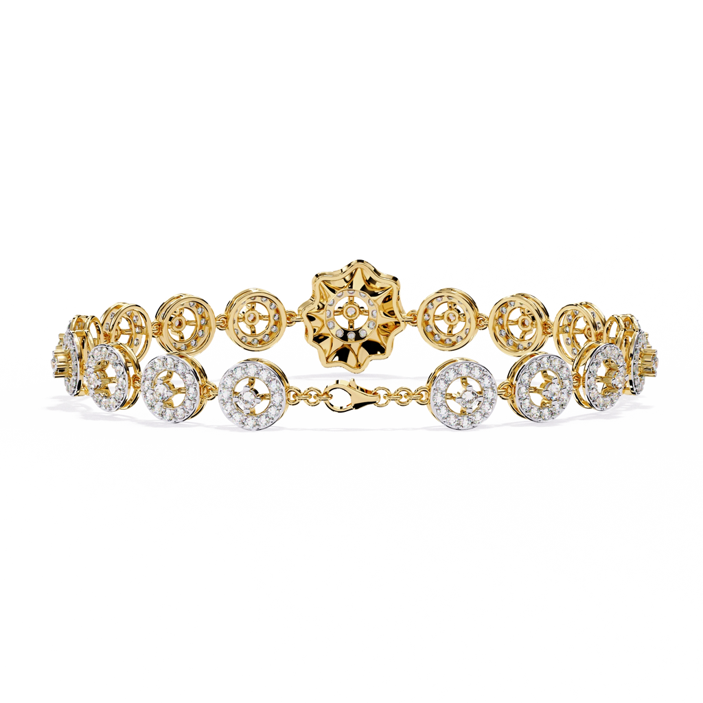 Floral Diamond Charm Bracelet