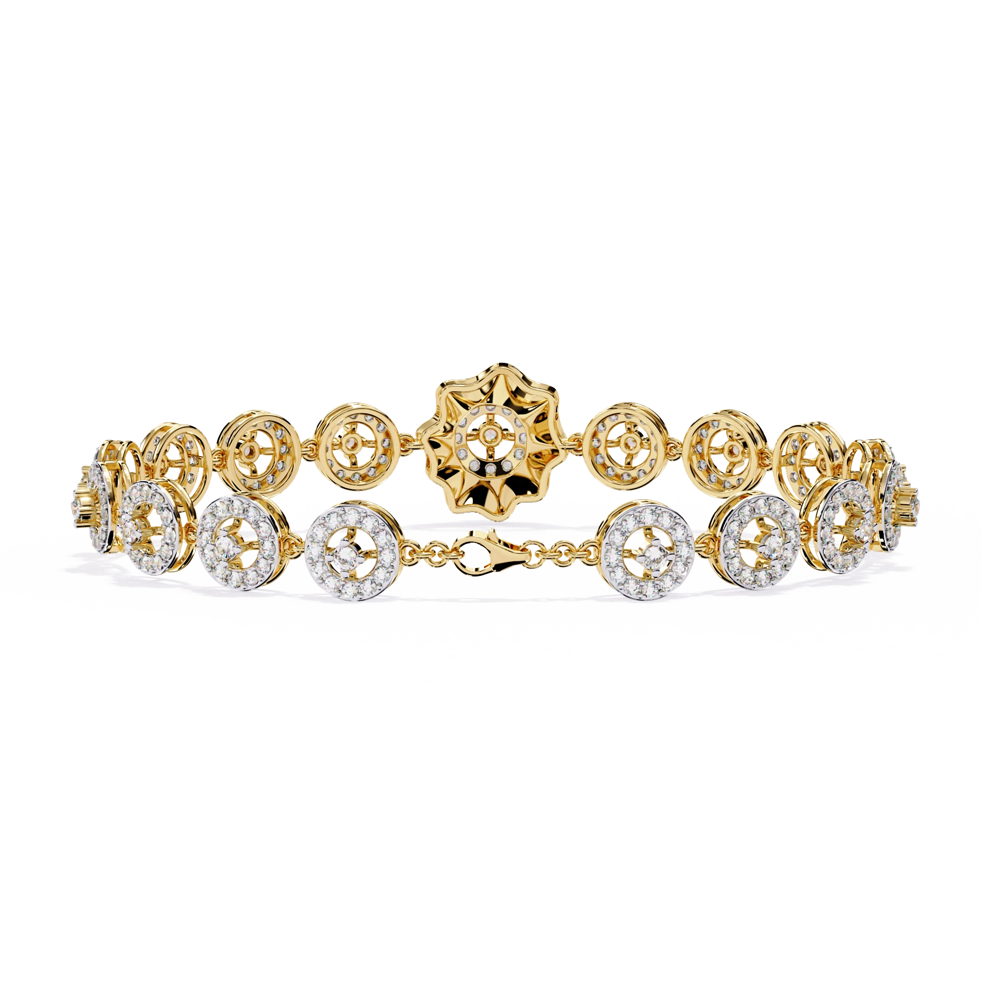 Floral Diamond Charm Bracelet