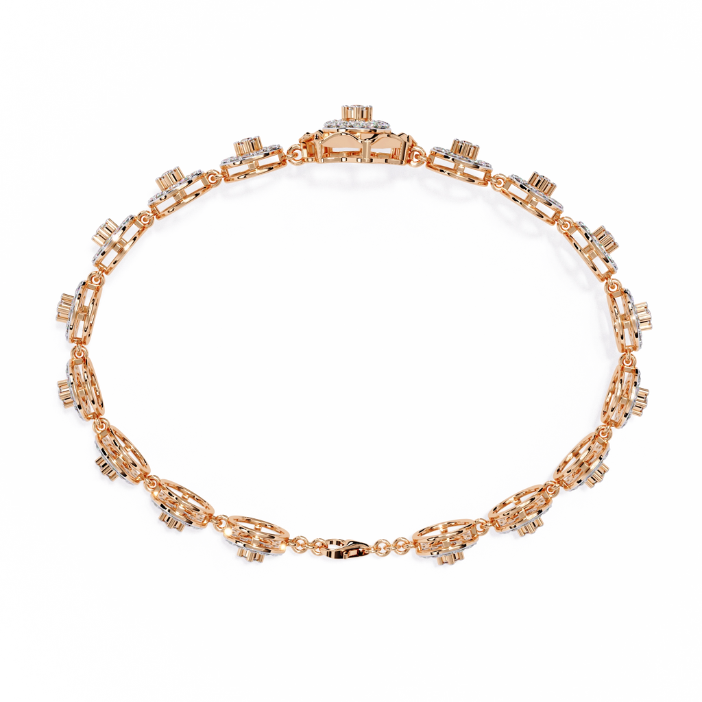 Floral Diamond Charm Bracelet