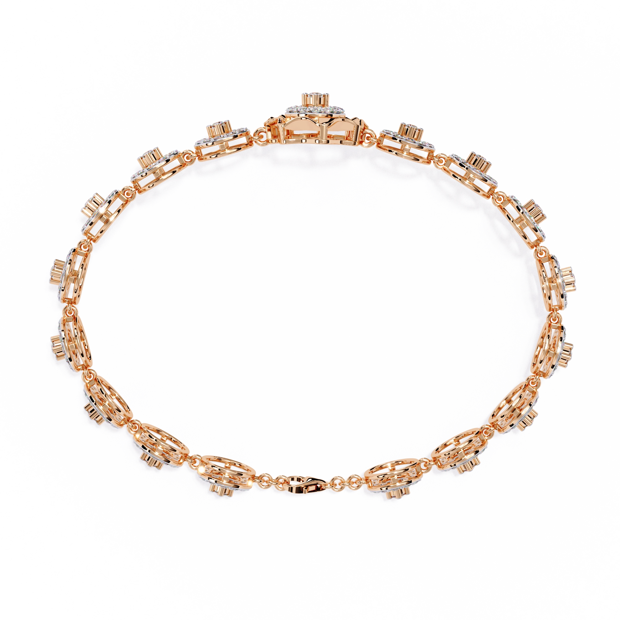 Floral Diamond Charm Bracelet