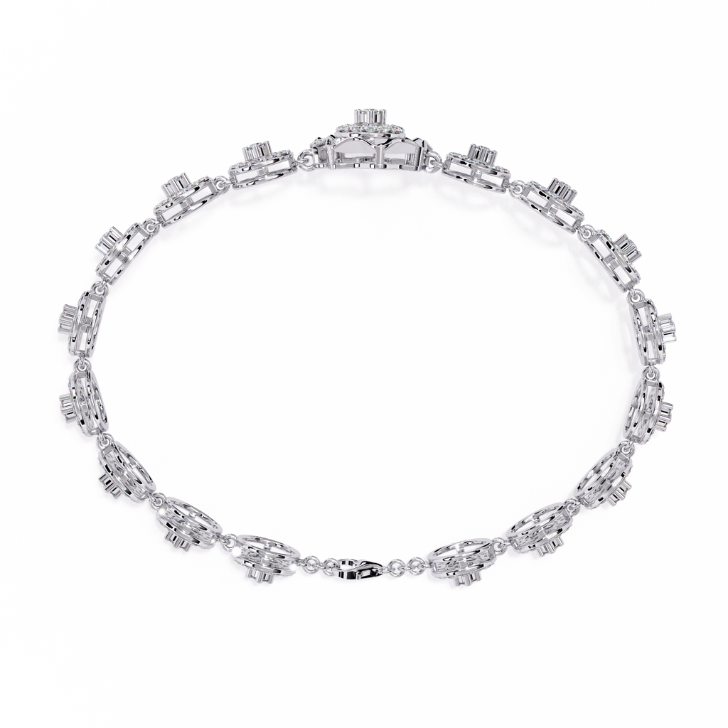 Floral Diamond Charm Bracelet