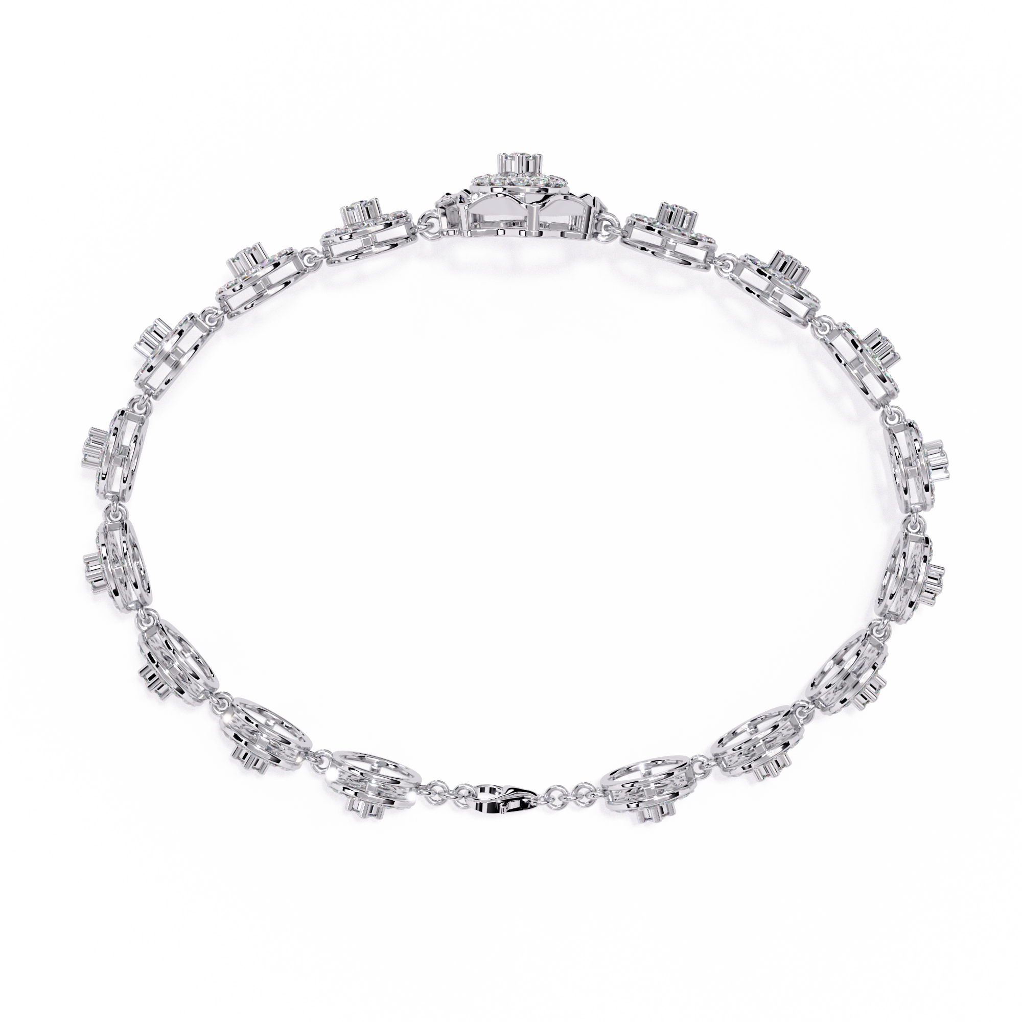 Floral Diamond Charm Bracelet