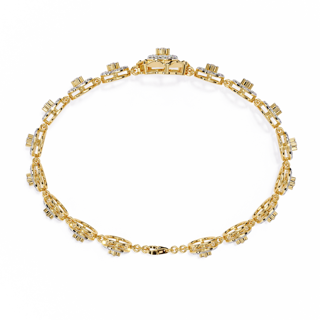 Floral Diamond Charm Bracelet
