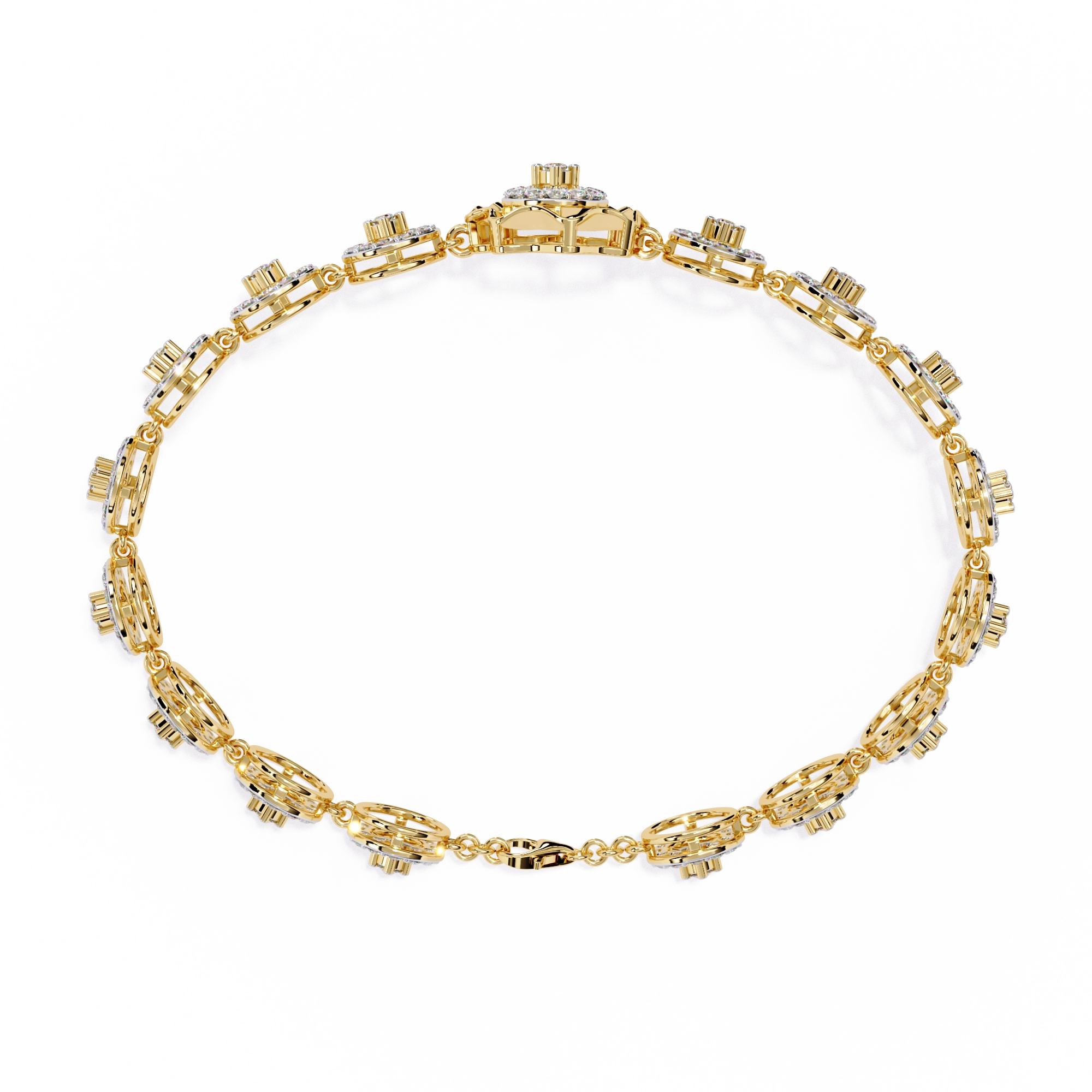 Floral Diamond Charm Bracelet