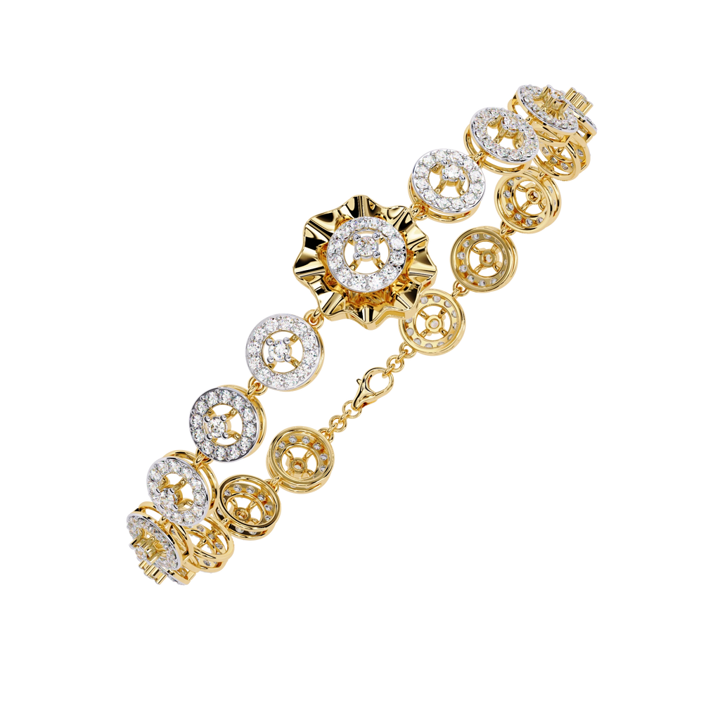 Floral Diamond Charm Bracelet