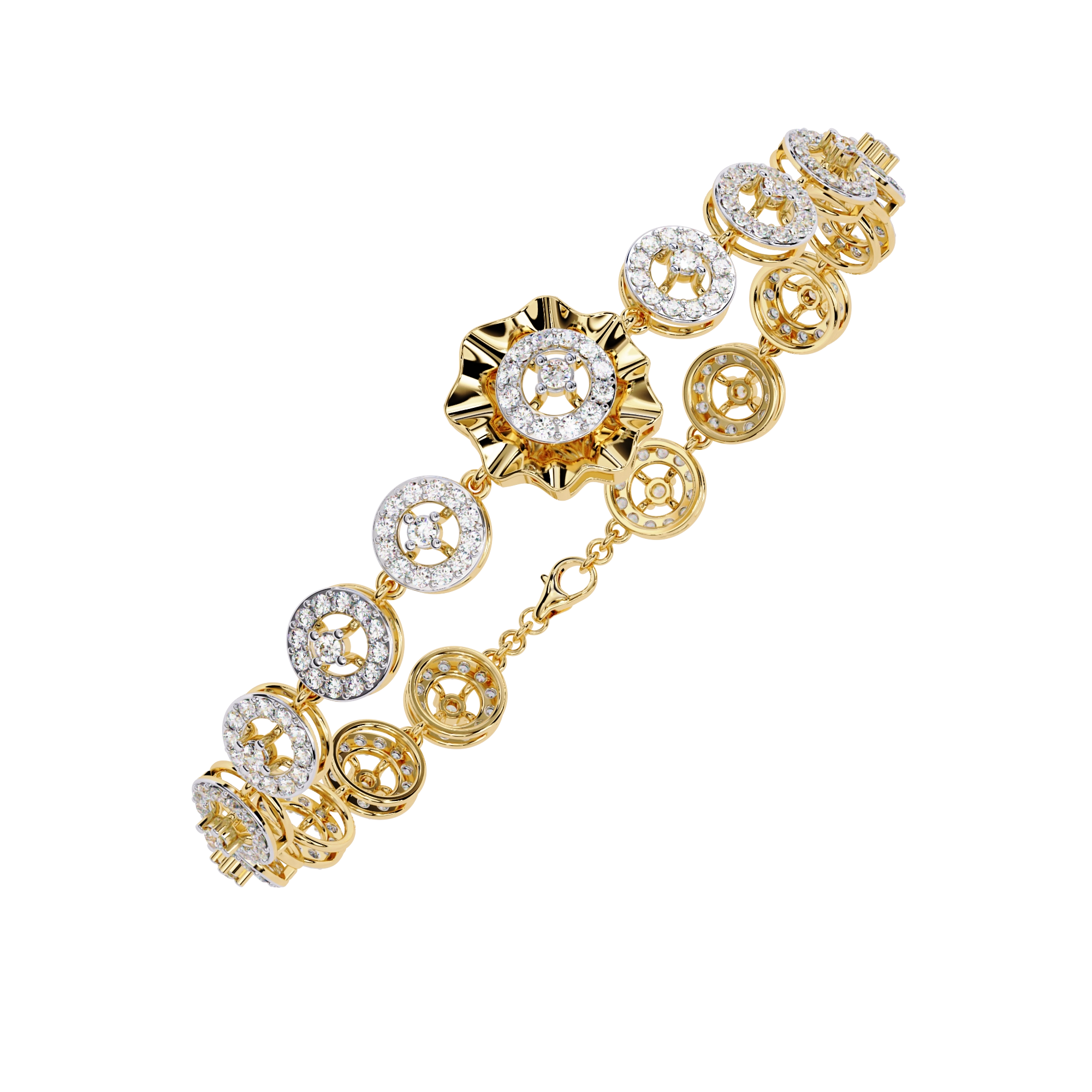 Floral Diamond Charm Bracelet
