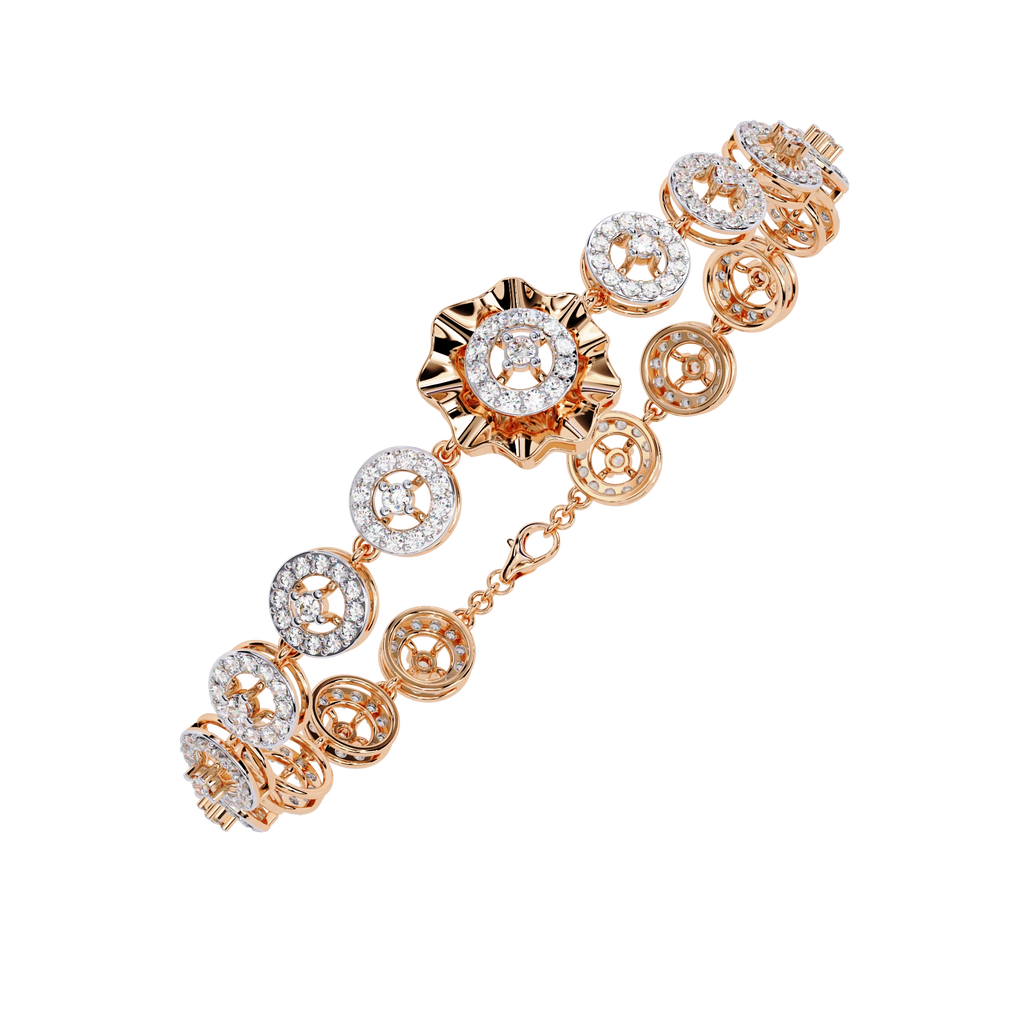 Floral Diamond Charm Bracelet