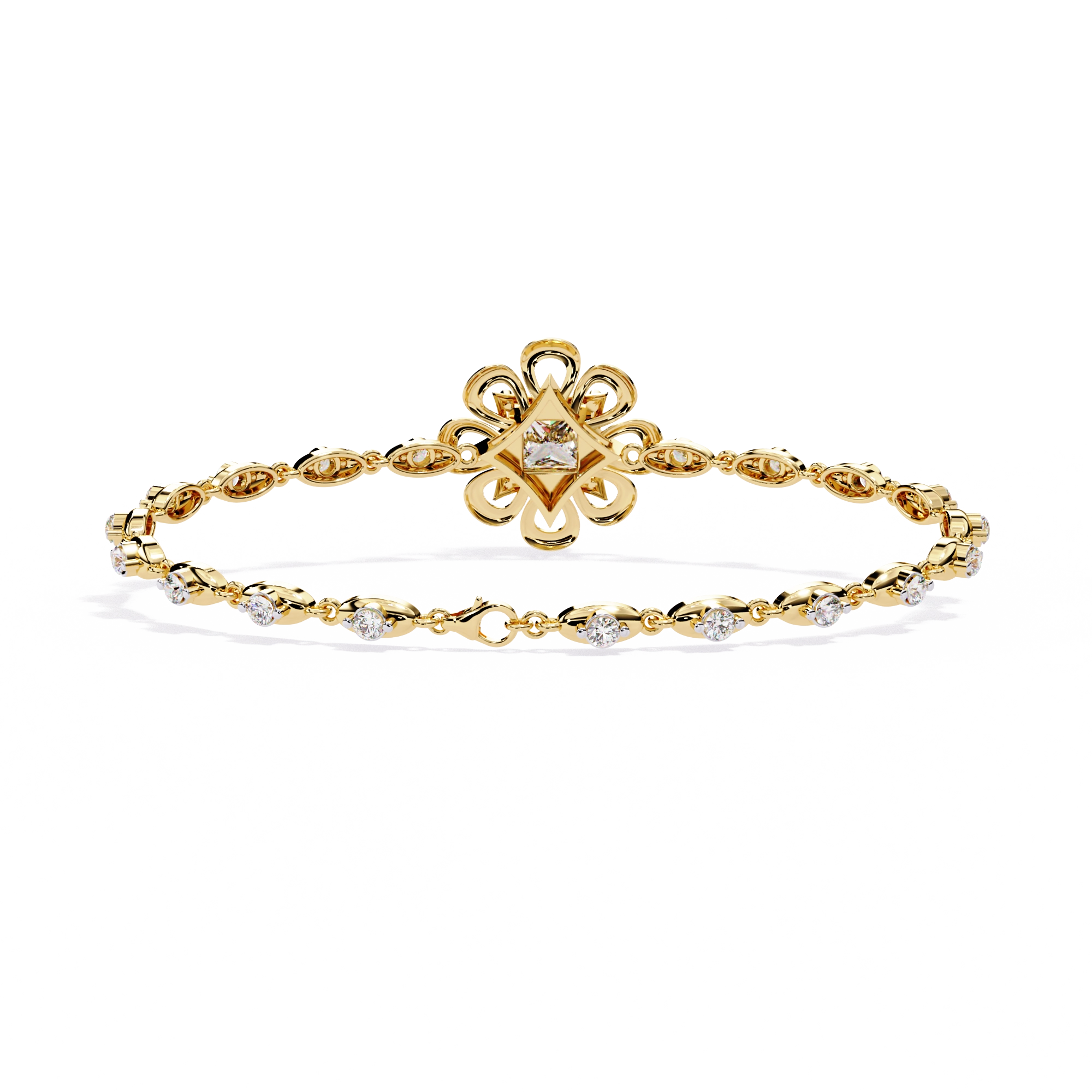 Minimal Floral Diamond Bracelet