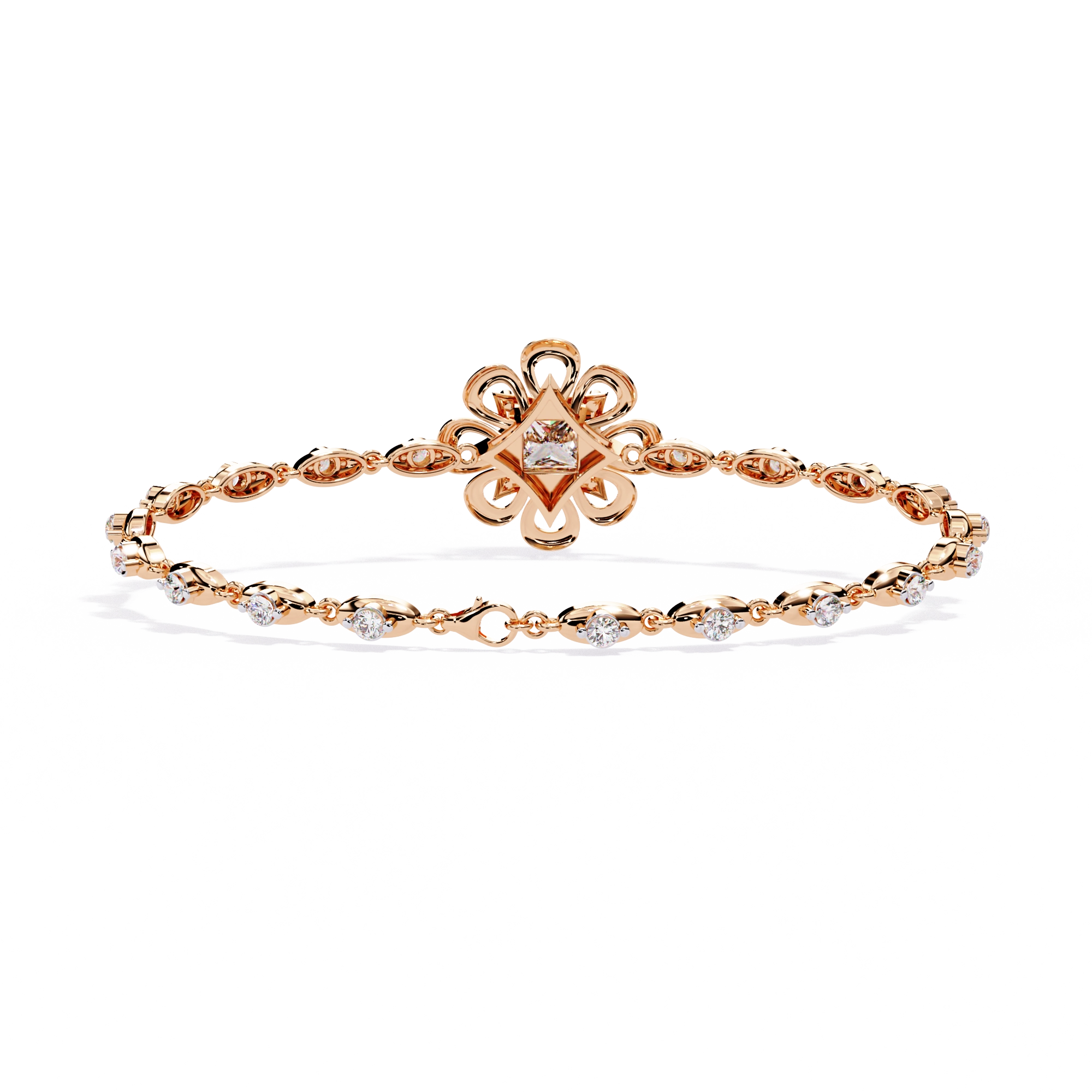 Minimal Floral Diamond Bracelet