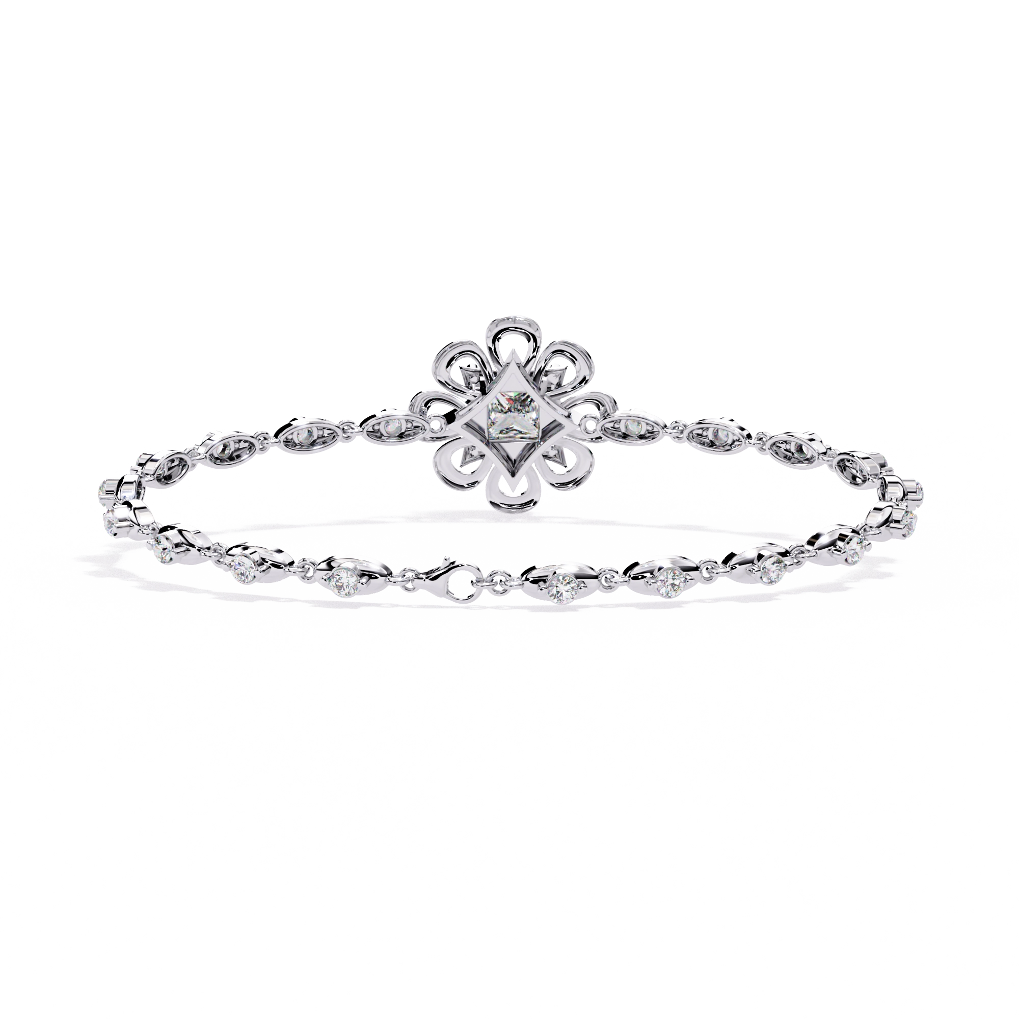 Minimal Floral Diamond Bracelet