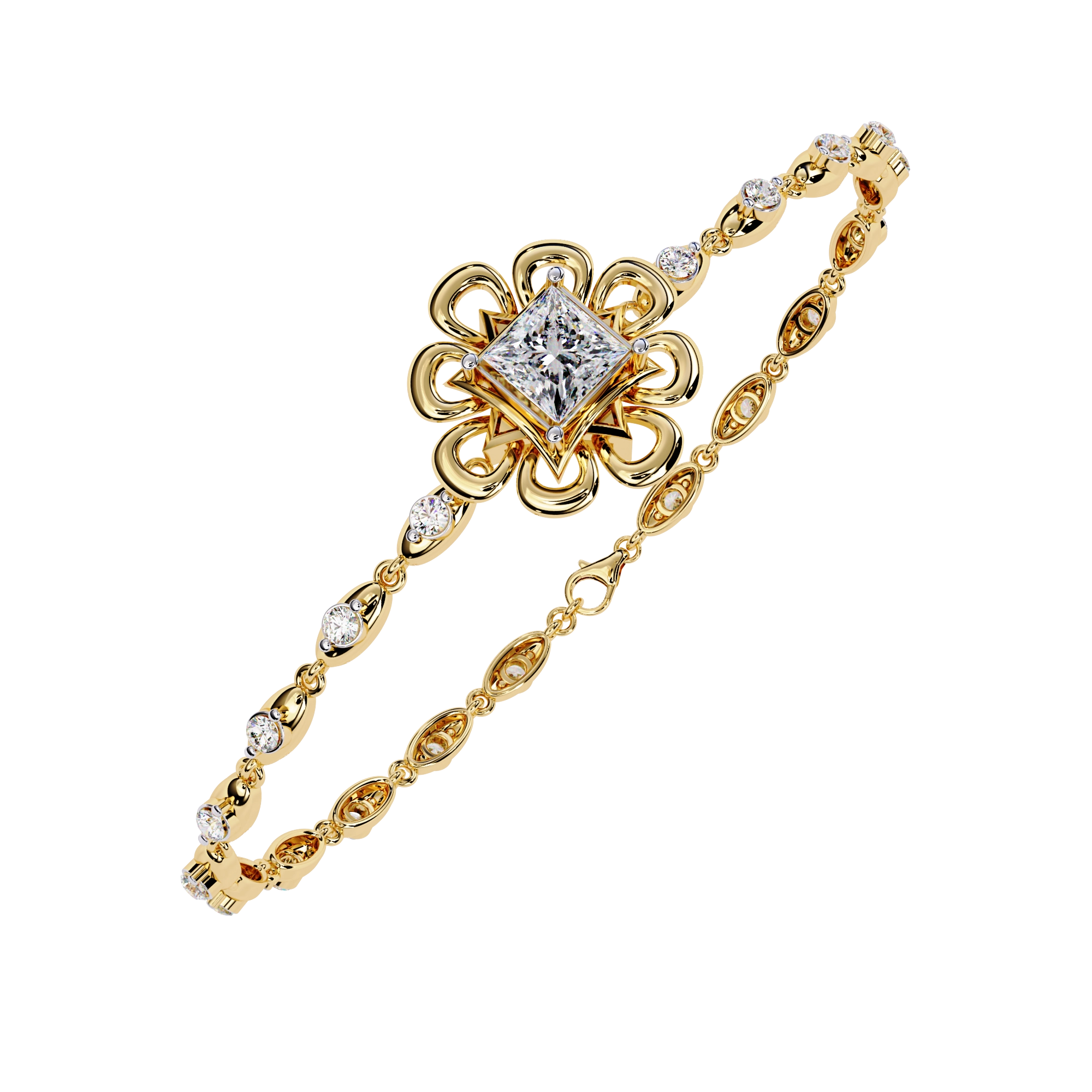 Minimal Floral Diamond Bracelet