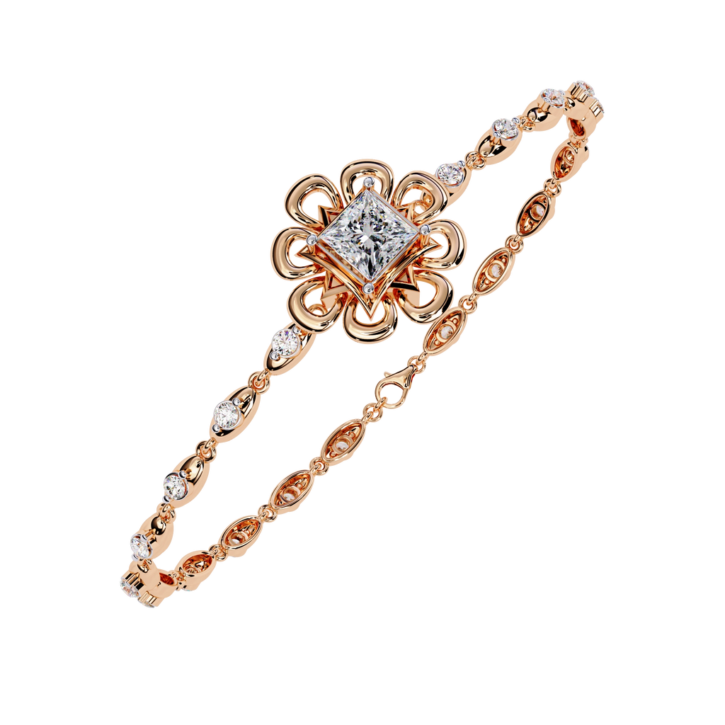Minimal Floral Diamond Bracelet