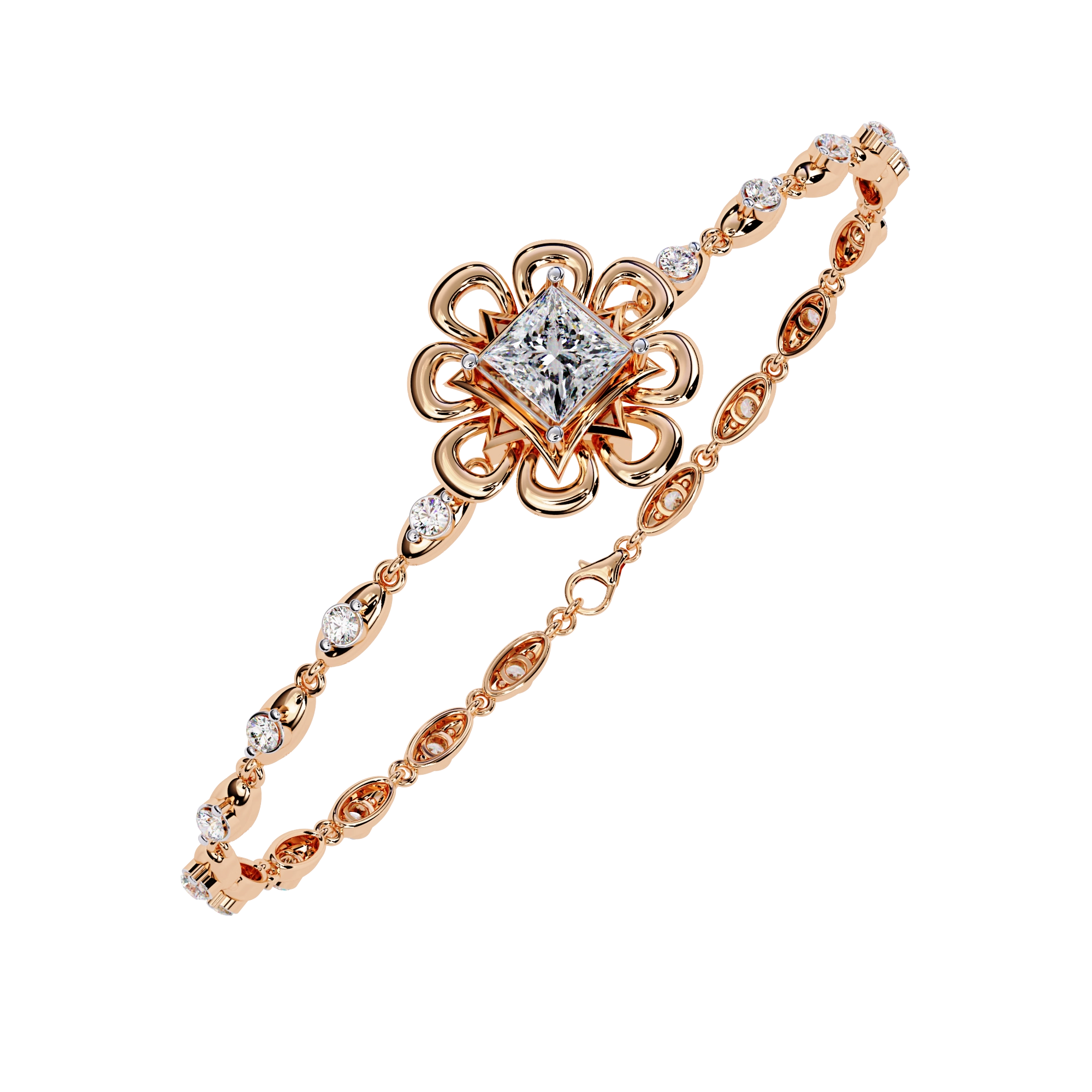 Minimal Floral Diamond Bracelet