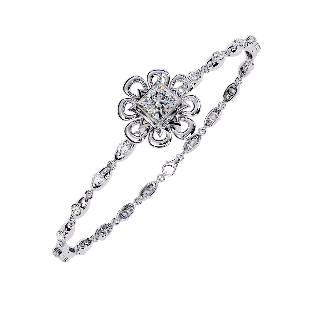 Minimal Floral Diamond Bracelet