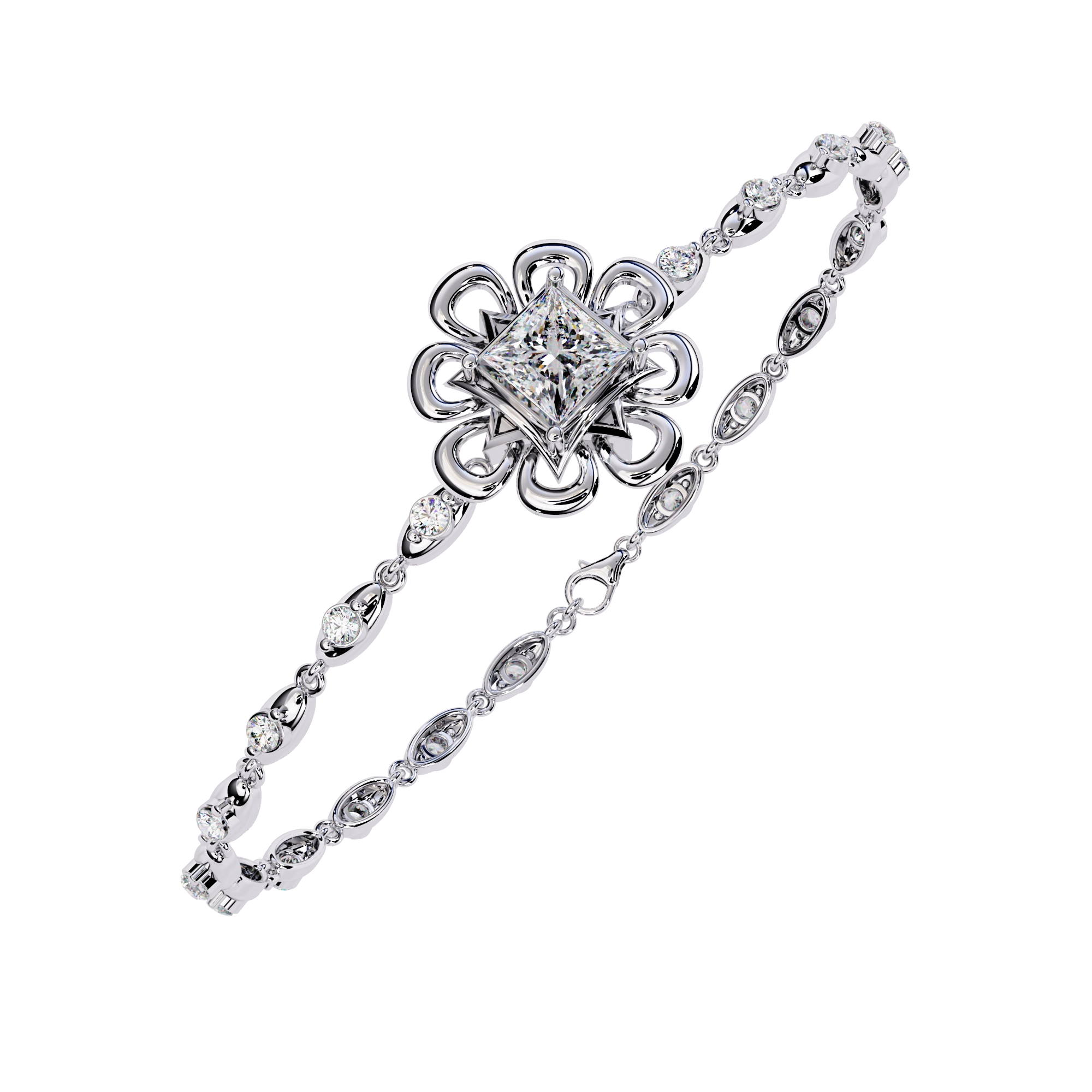 Minimal Floral Diamond Bracelet