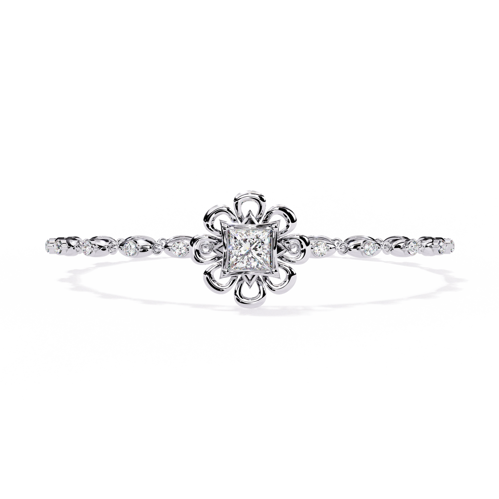 Minimal Floral Diamond Bracelet