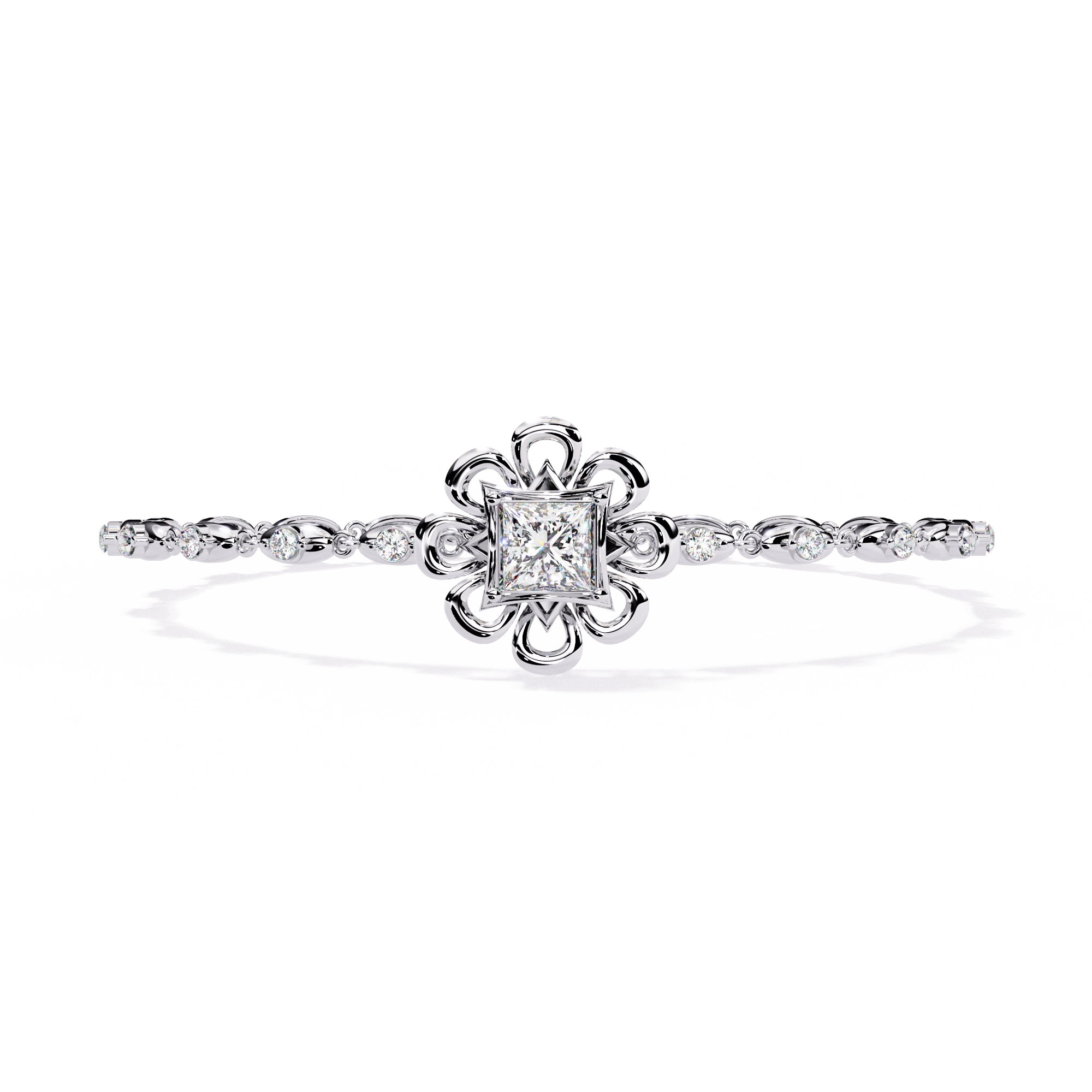 Minimal Floral Diamond Bracelet
