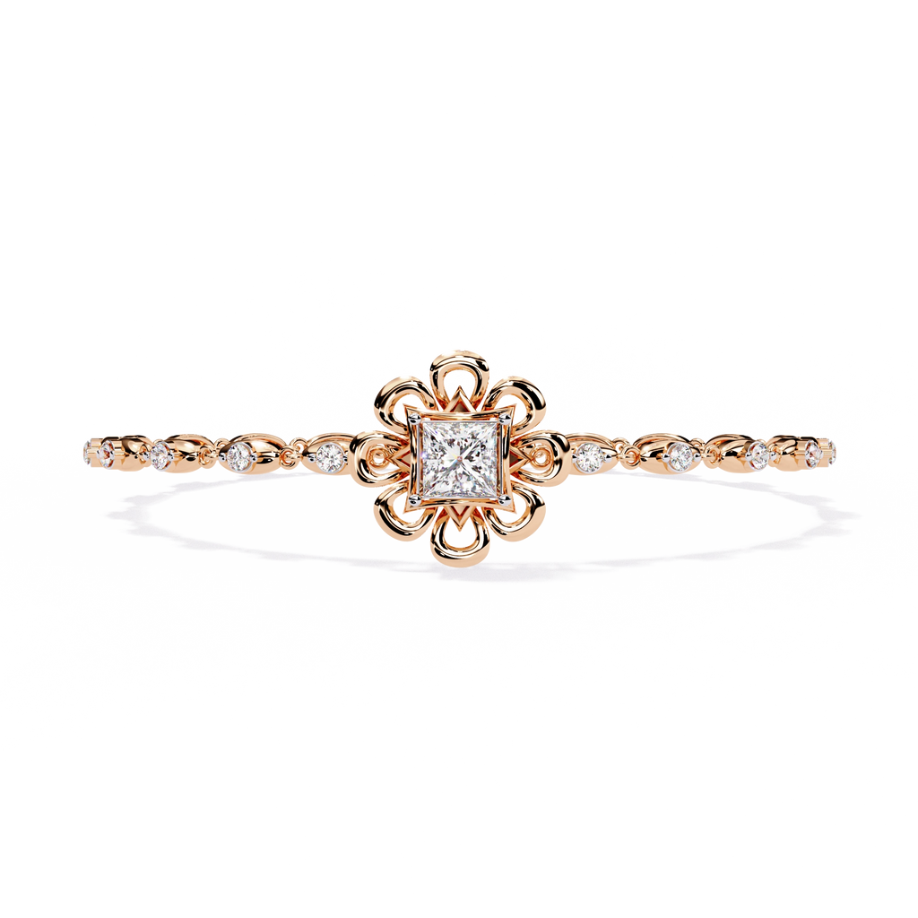Minimal Floral Diamond Bracelet
