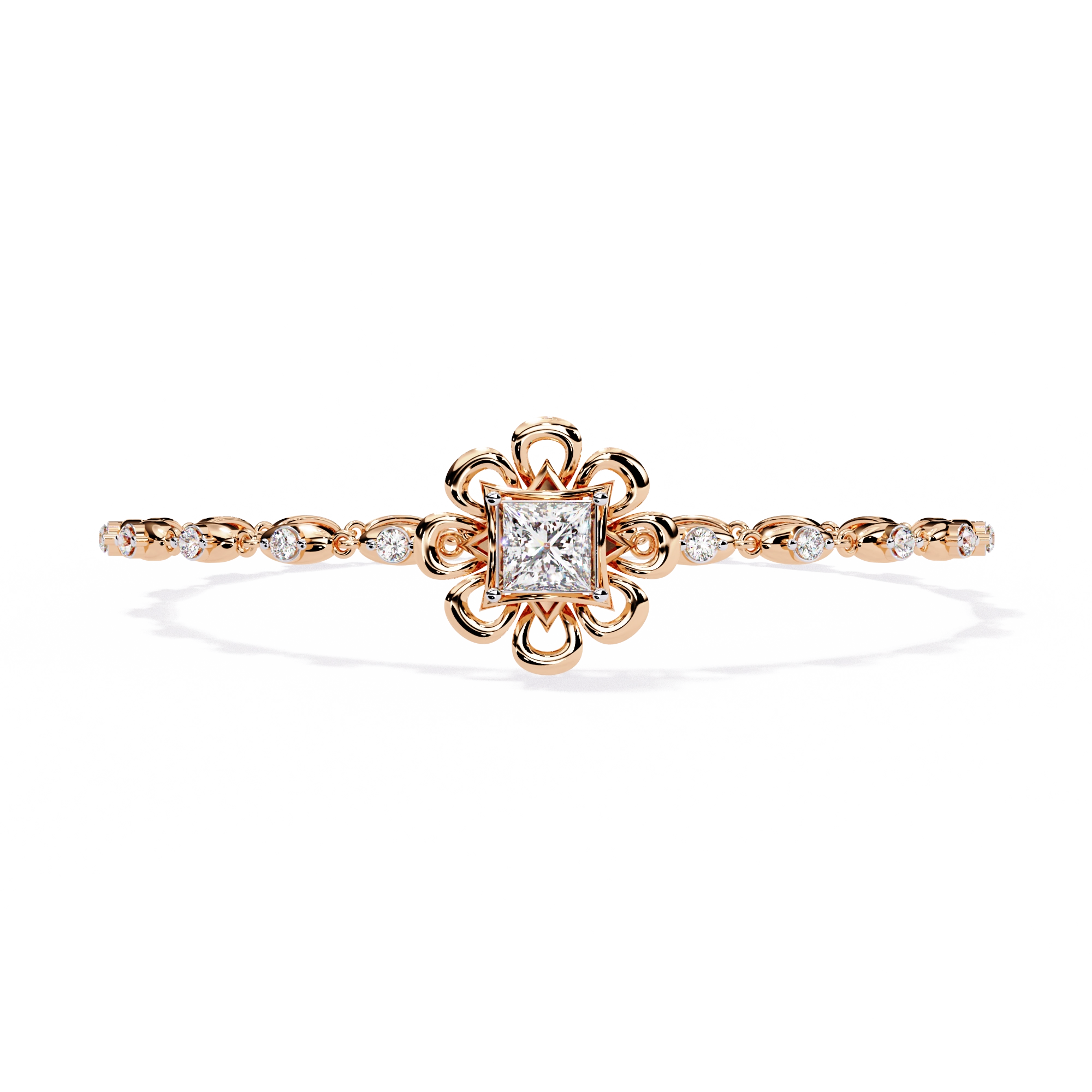 Minimal Floral Diamond Bracelet