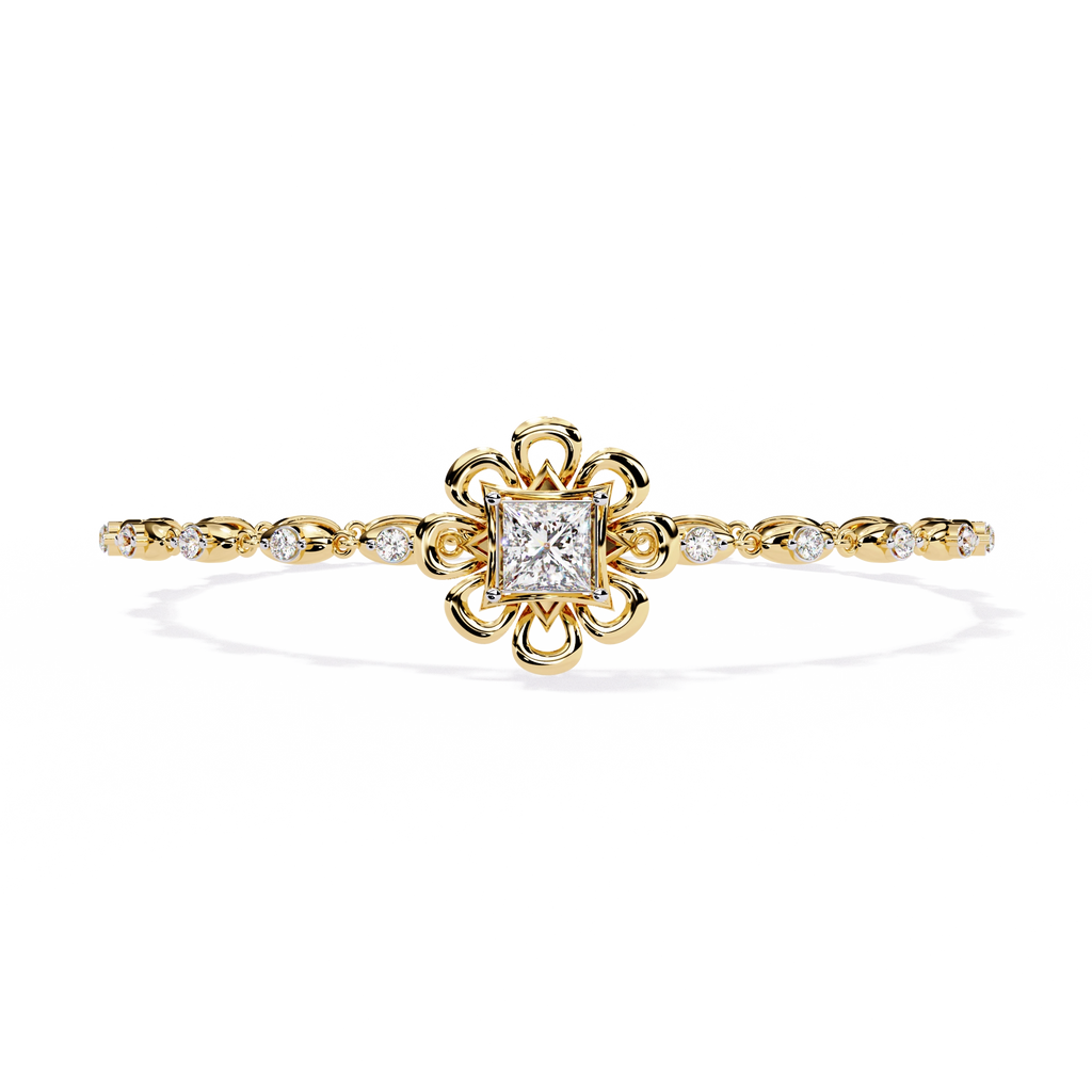 Minimal Floral Diamond Bracelet