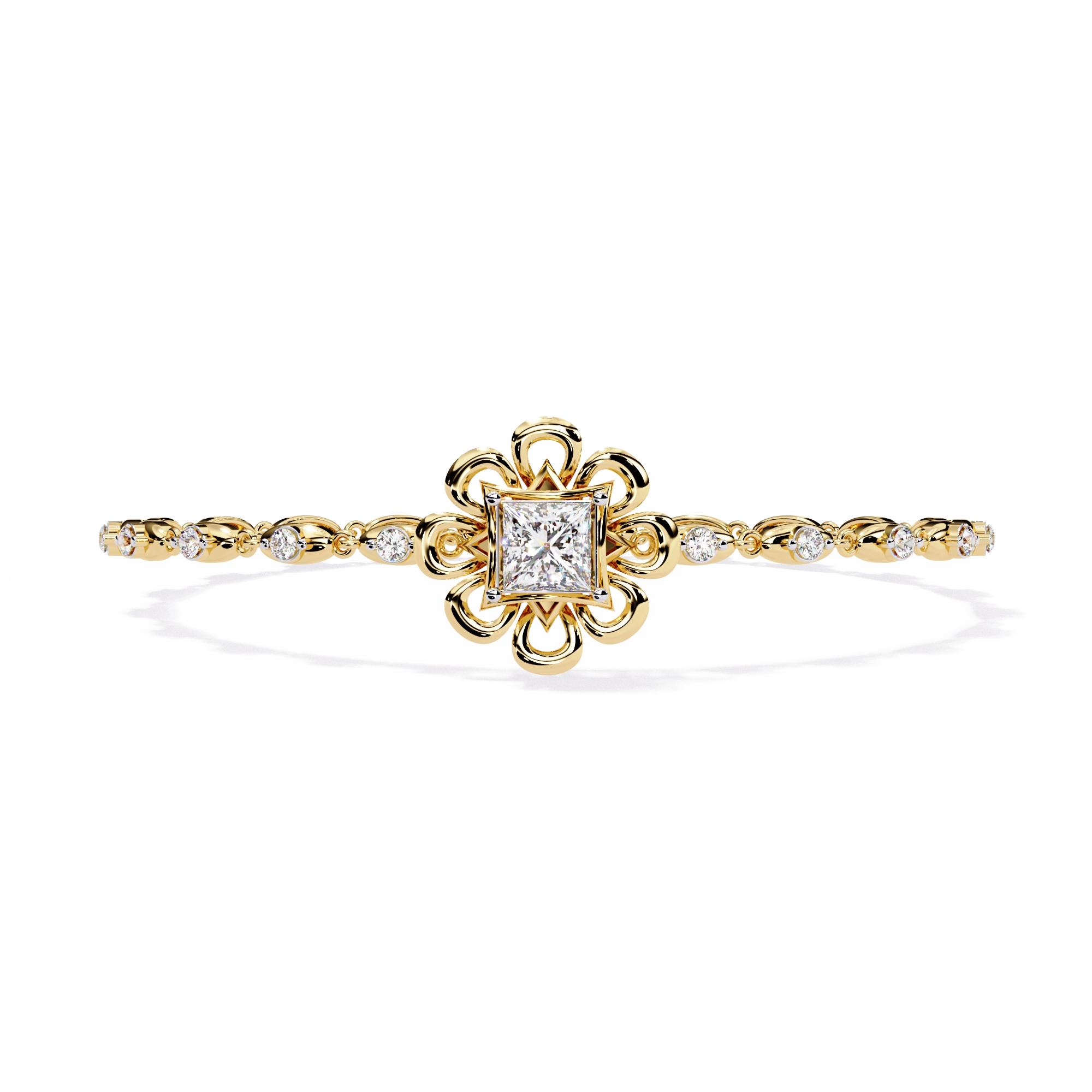 Minimal Floral Diamond Bracelet