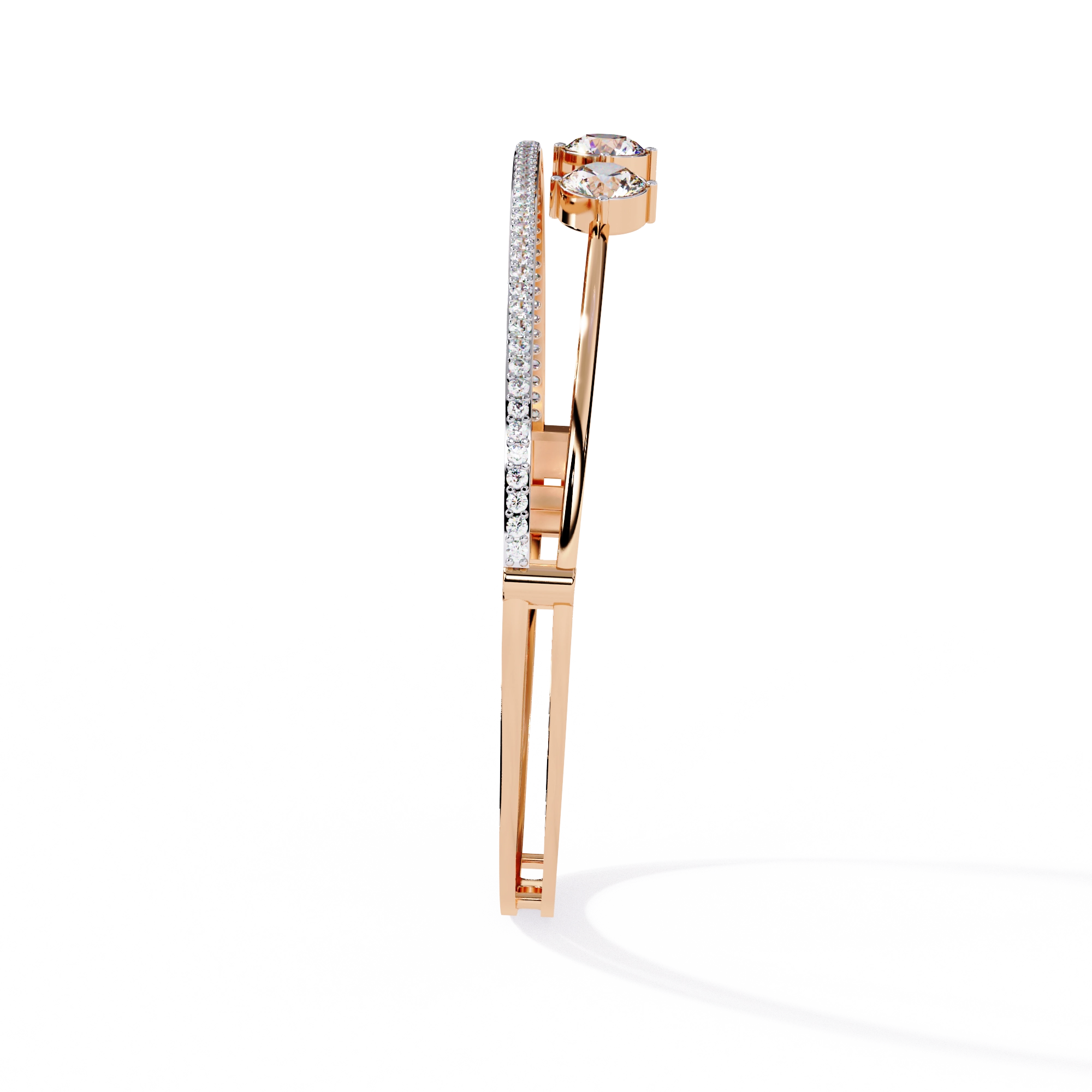 Open Diamond Bangle Bracelet